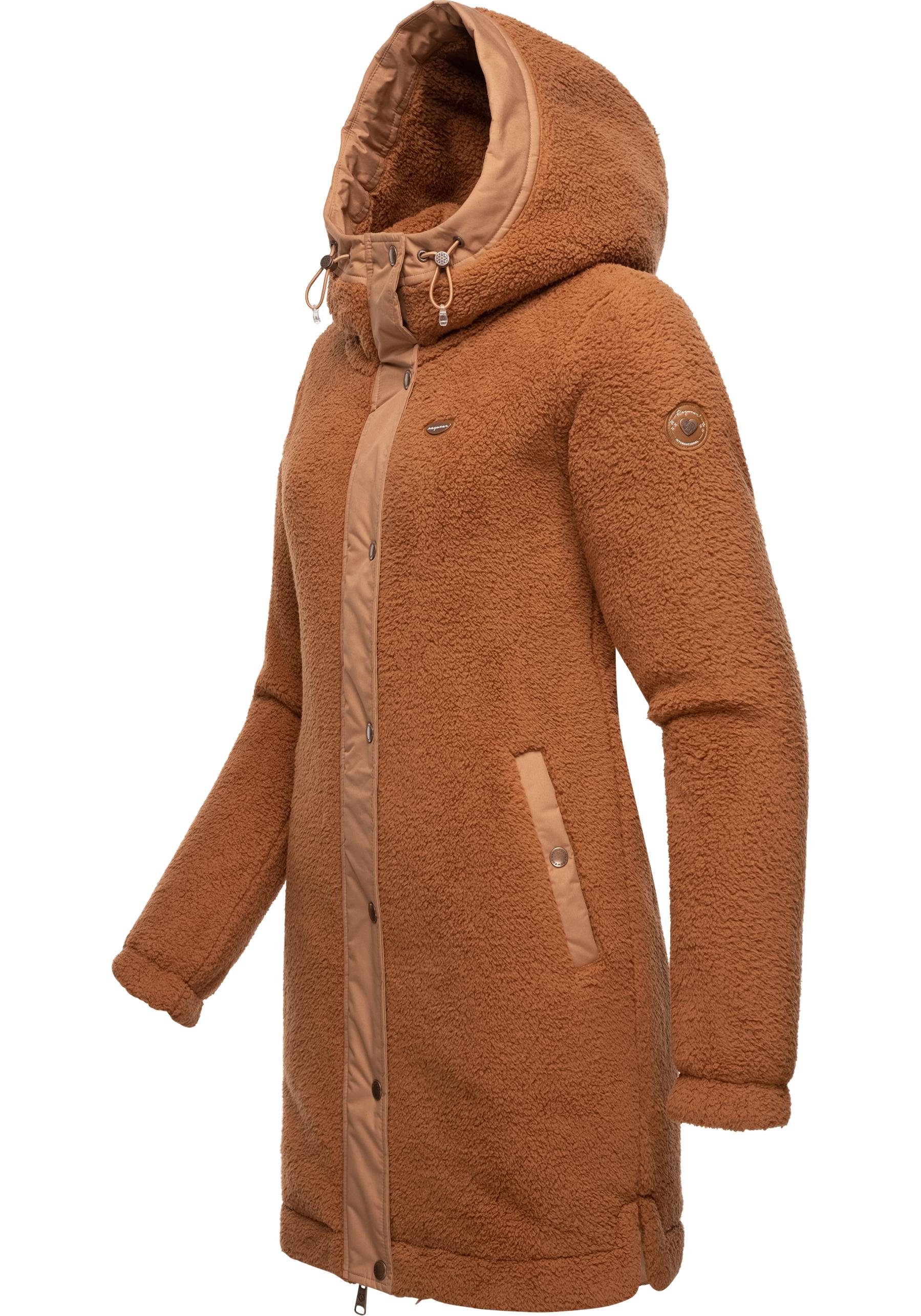 Ragwear Outdoorjacke Cousy flauschige Übergangsjacke mit Teddyfell und Kapuze