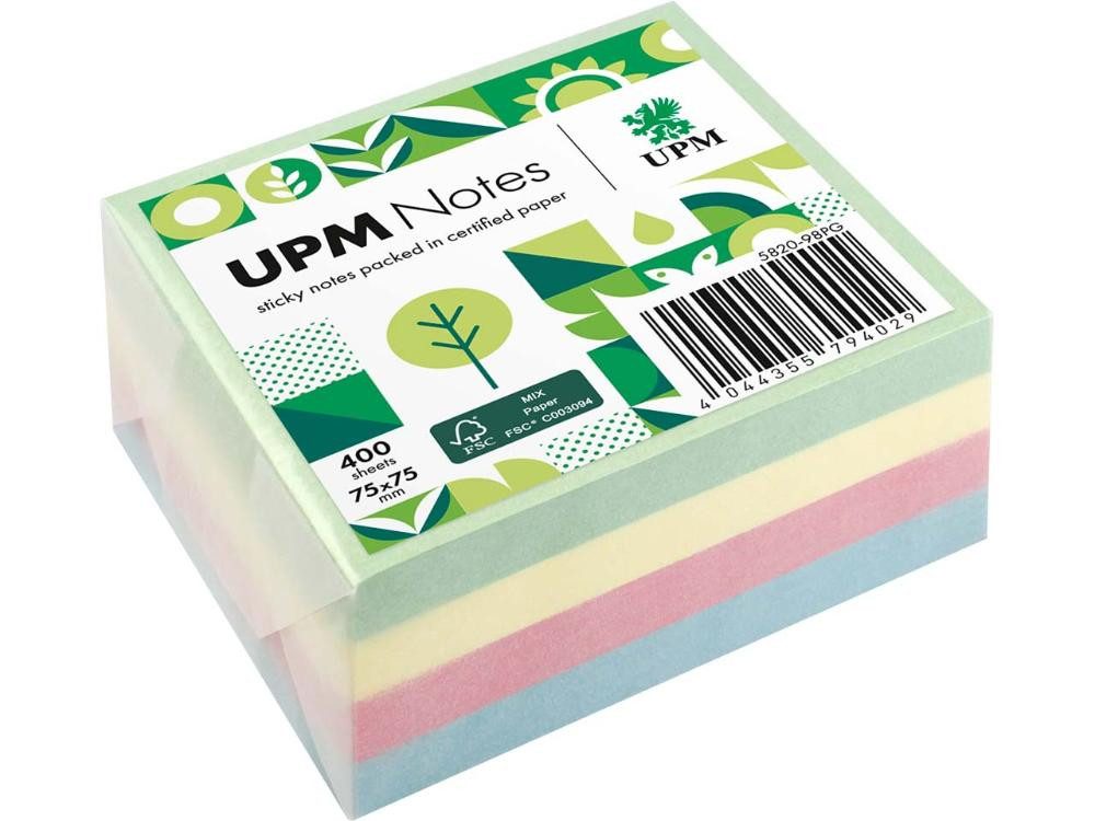 upm Haftnotizblock UPM Super Sticky Haftnotiz-Quader 'Pastellmix' 75