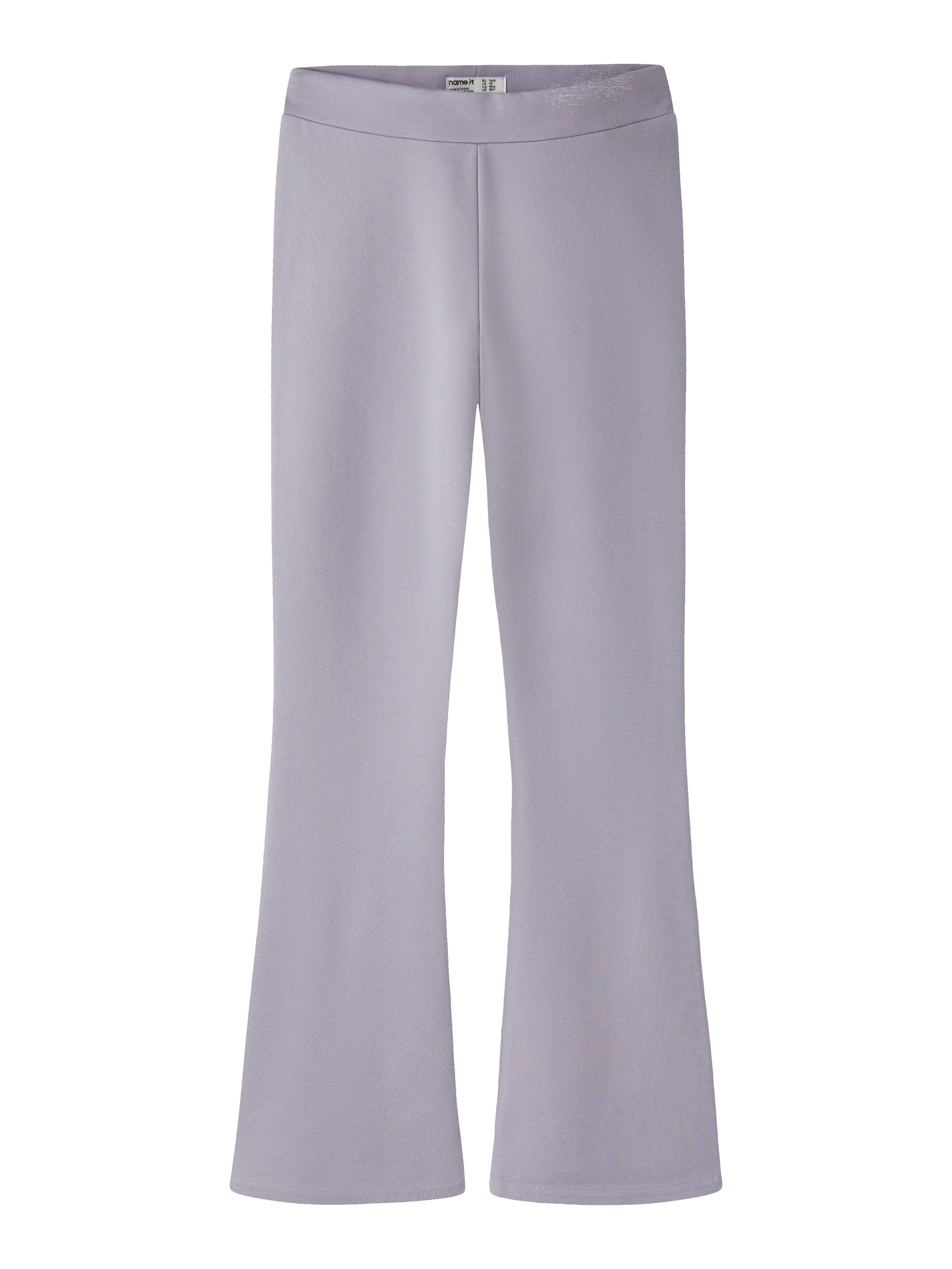 Name It Jerseyhose NKFFRIKKALI für Mädchen mit ausgestelltem Bein und Viskose unifarben, casual, ausgestellt, Viskosemix, ohne Kragen