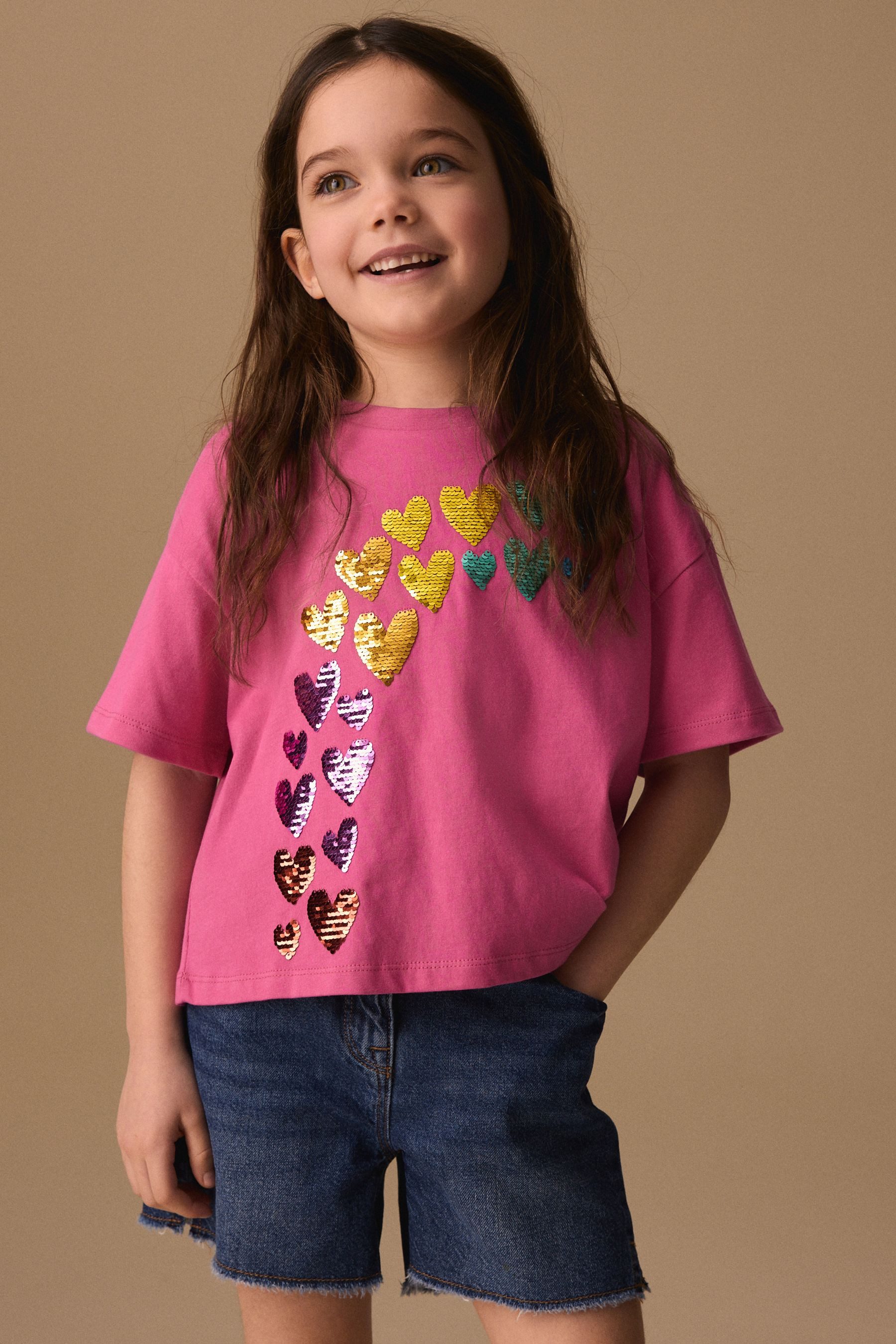 Next Paillettenshirt T-Shirt mit Pailletten (1-tlg)