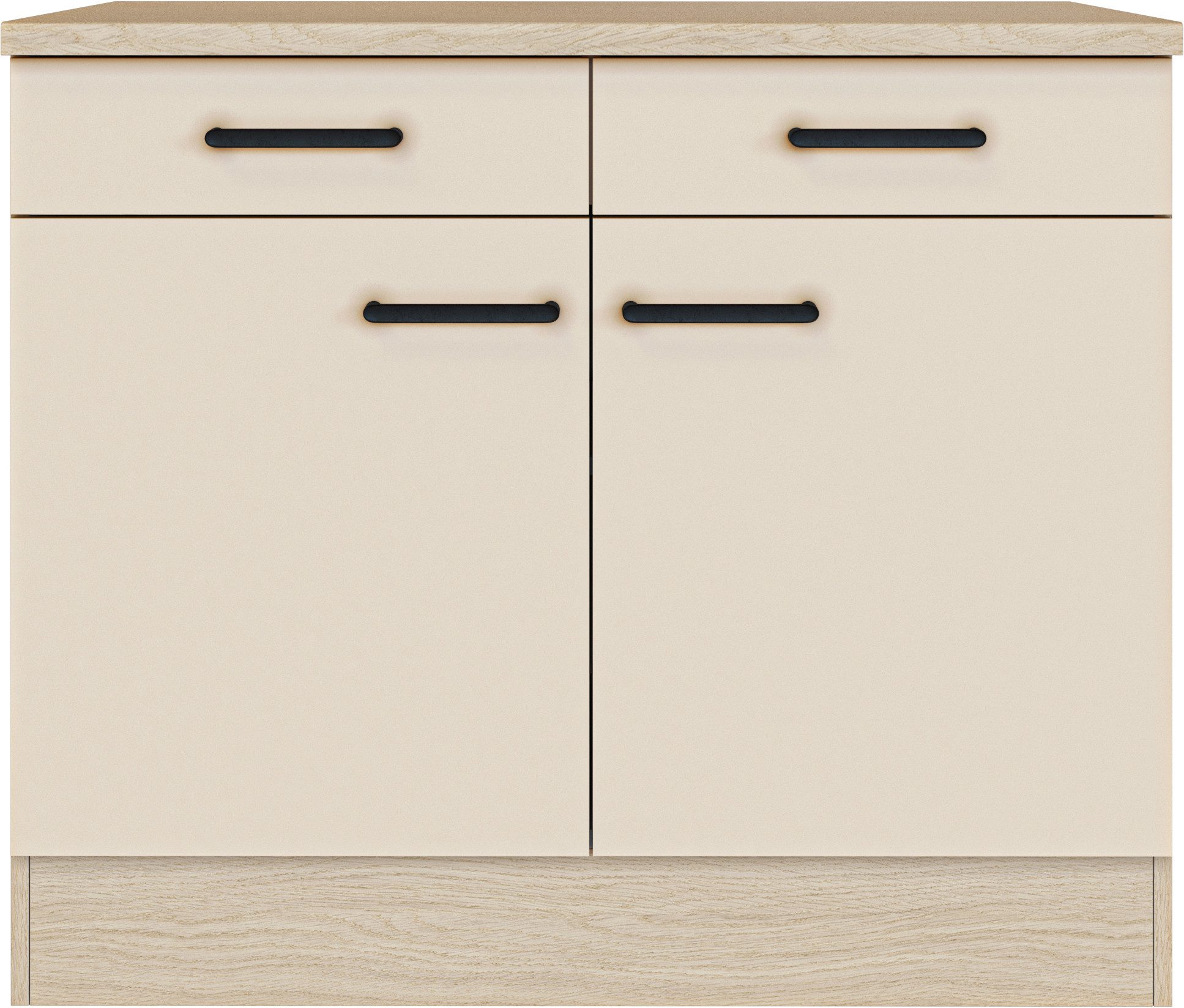 Flex-Well Unterschrank Creso (1-St) mit Einlegeboden, Arbeitsplatte und Metallgriffe – Bild 2 von 4
