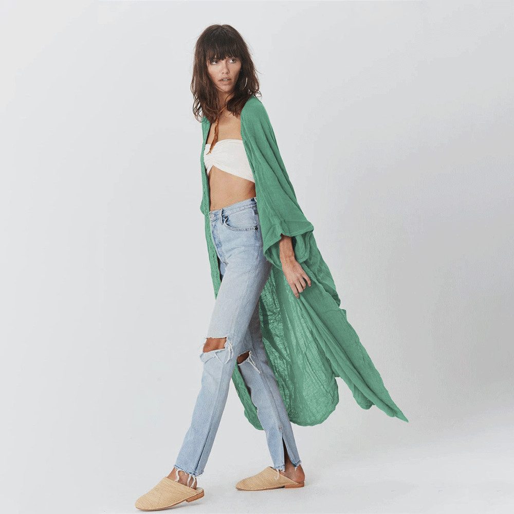 RWEUOQ Strandkleid Langer Kimono Damen Strand günstig online kaufen