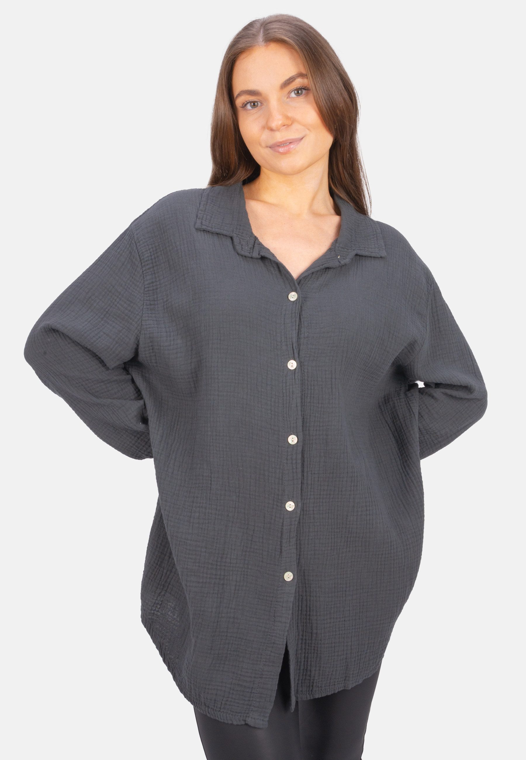Seasons of April Hemdbluse SUSIE MUSSELIN OVERSIZED Oversized Musselin Blus günstig online kaufen