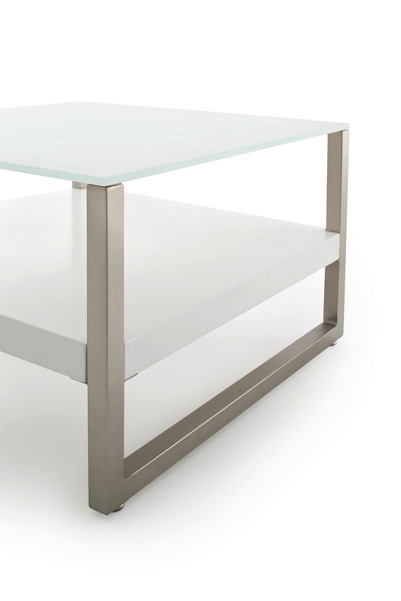 (no-Set) / furniture weiß Glas MCA Couchtisch Baveno, 65x65, Couchtisch MDF,