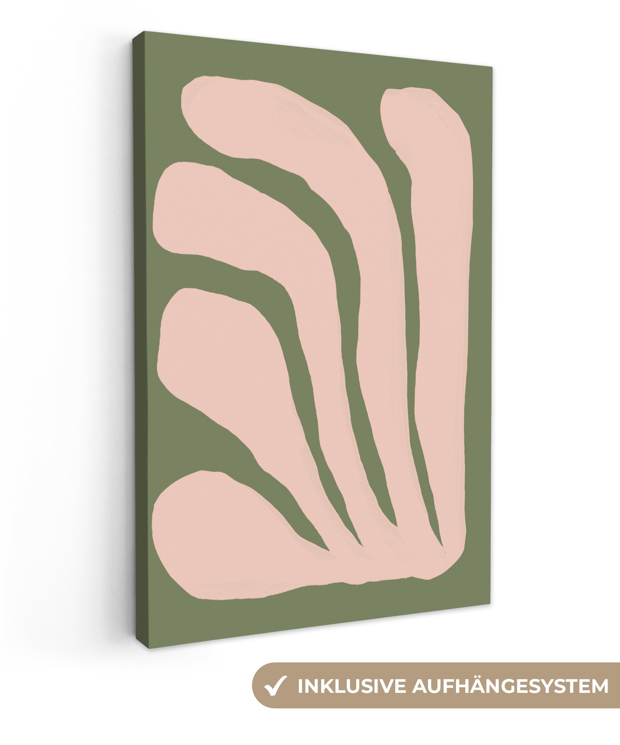 OneMillionCanvasses® Leinwandbild Abstrakt - Natur - Pastell - Rosa, (1 St), Leinwandbild fertig bespannt inkl. Zackenaufhänger, Gemälde, 20x30 cm