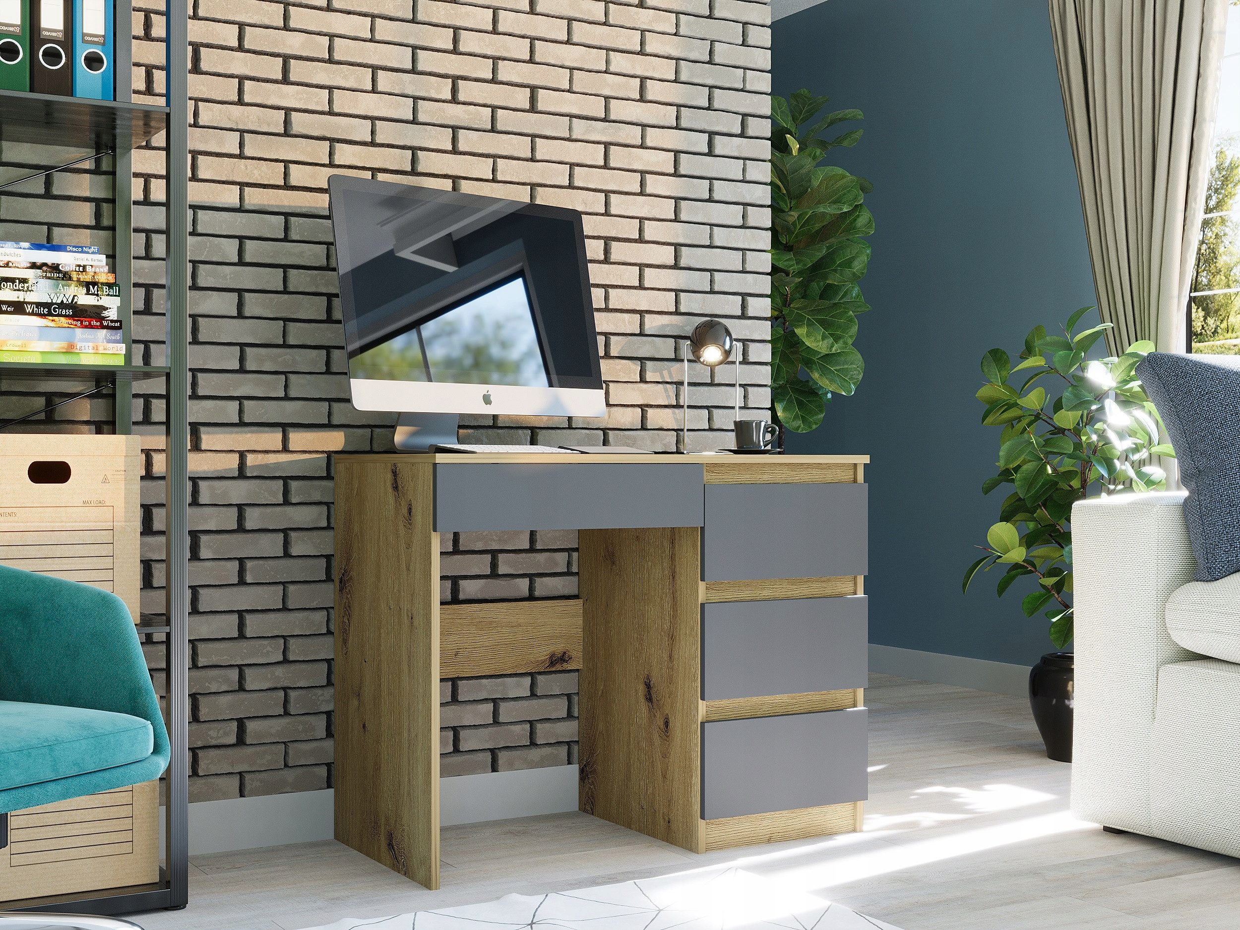 Home Collective Schreibtisch mit 4 Schubladen günstig online kaufen