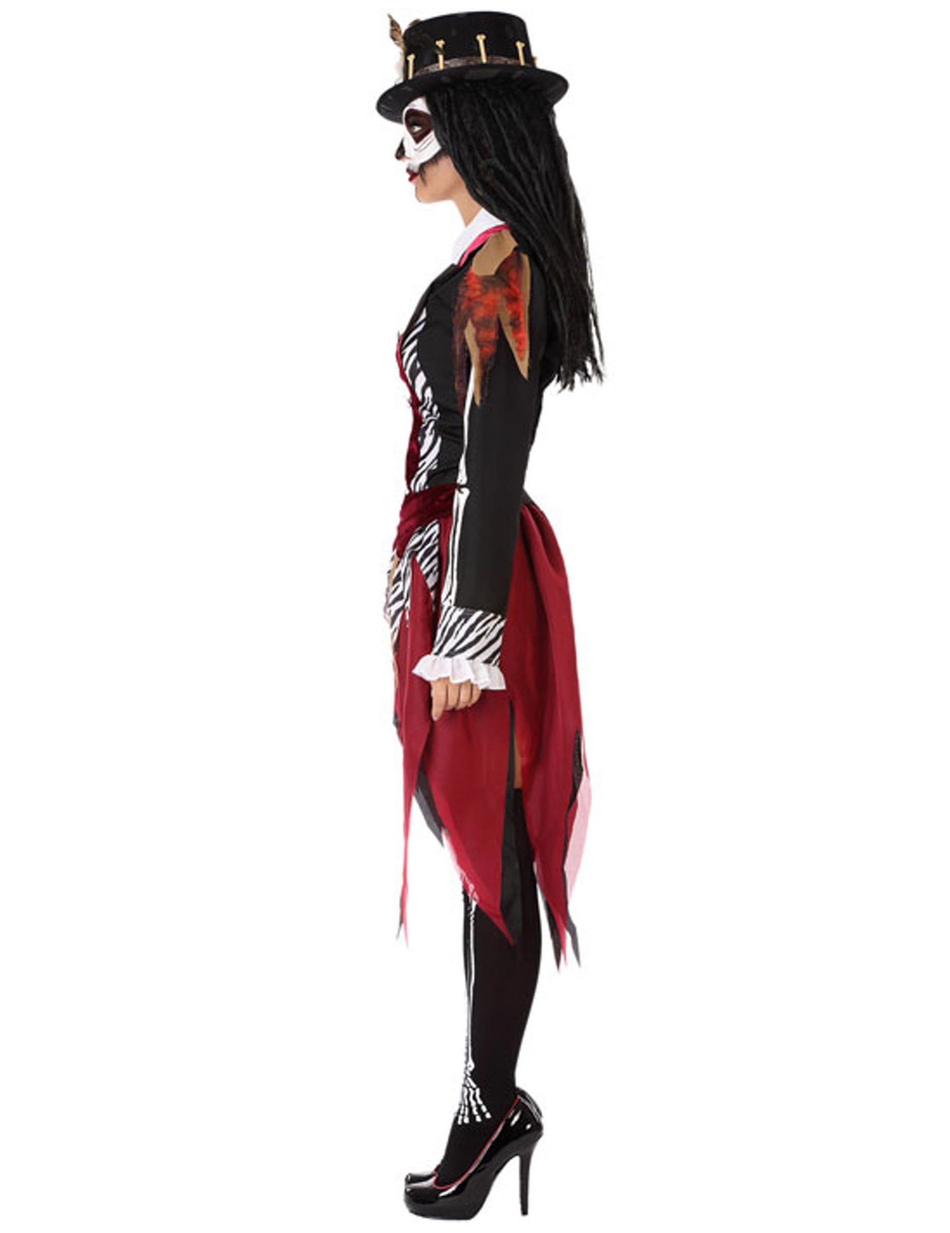 atosa Kostüm Voodoo-Kostüm für Damen Halloween-Kostüm rot