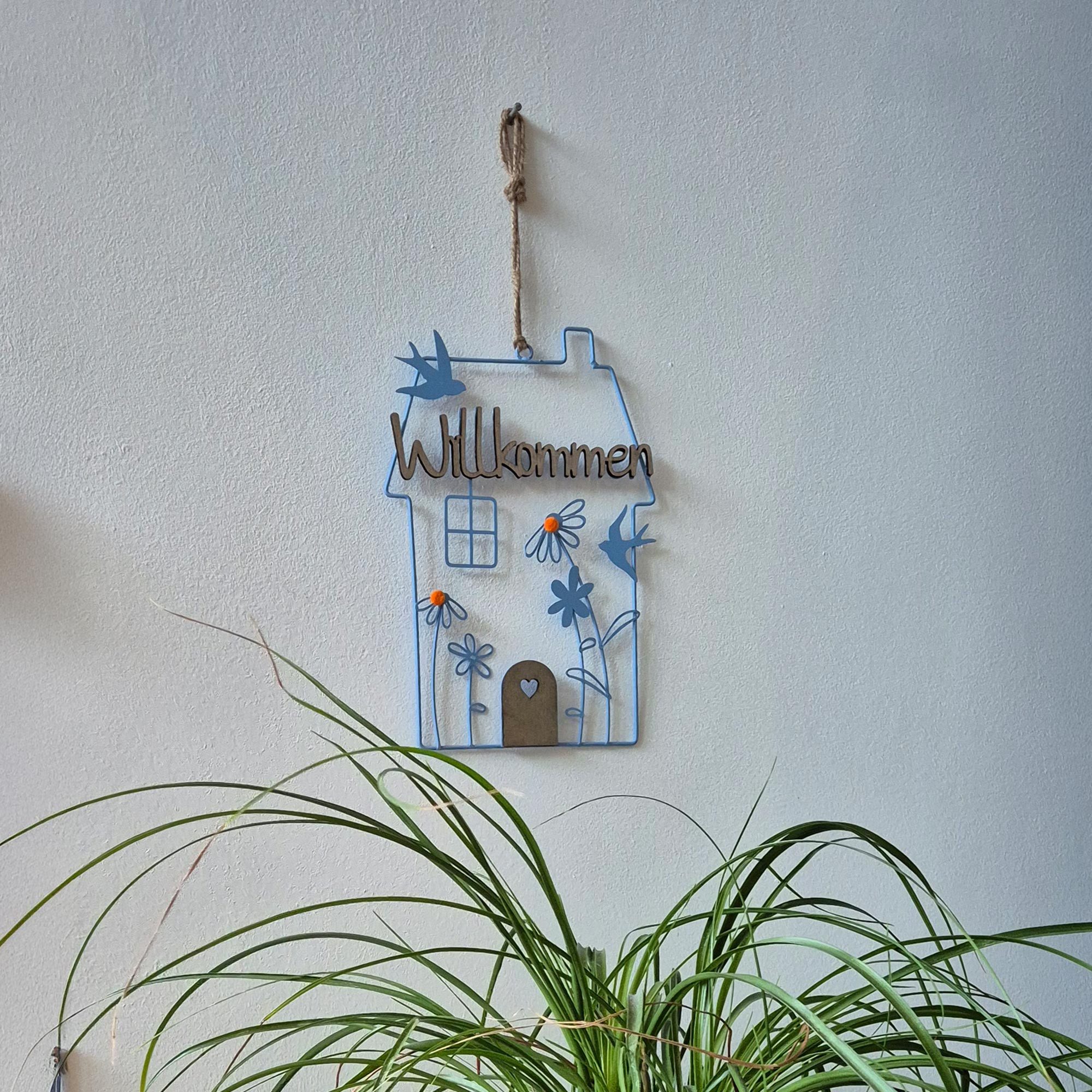UNUS HOME Wanddekoobjekt Aufhänger Willkommen (30cm), günstig online kaufen