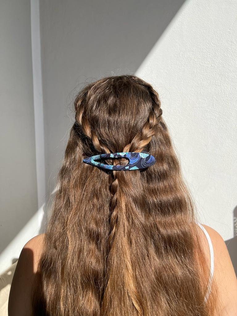 Haarspange Trend großer LK Chrysantheme Bogen, schöne Haarschmuck Haarclip, & Style Blau außergewöhnlich