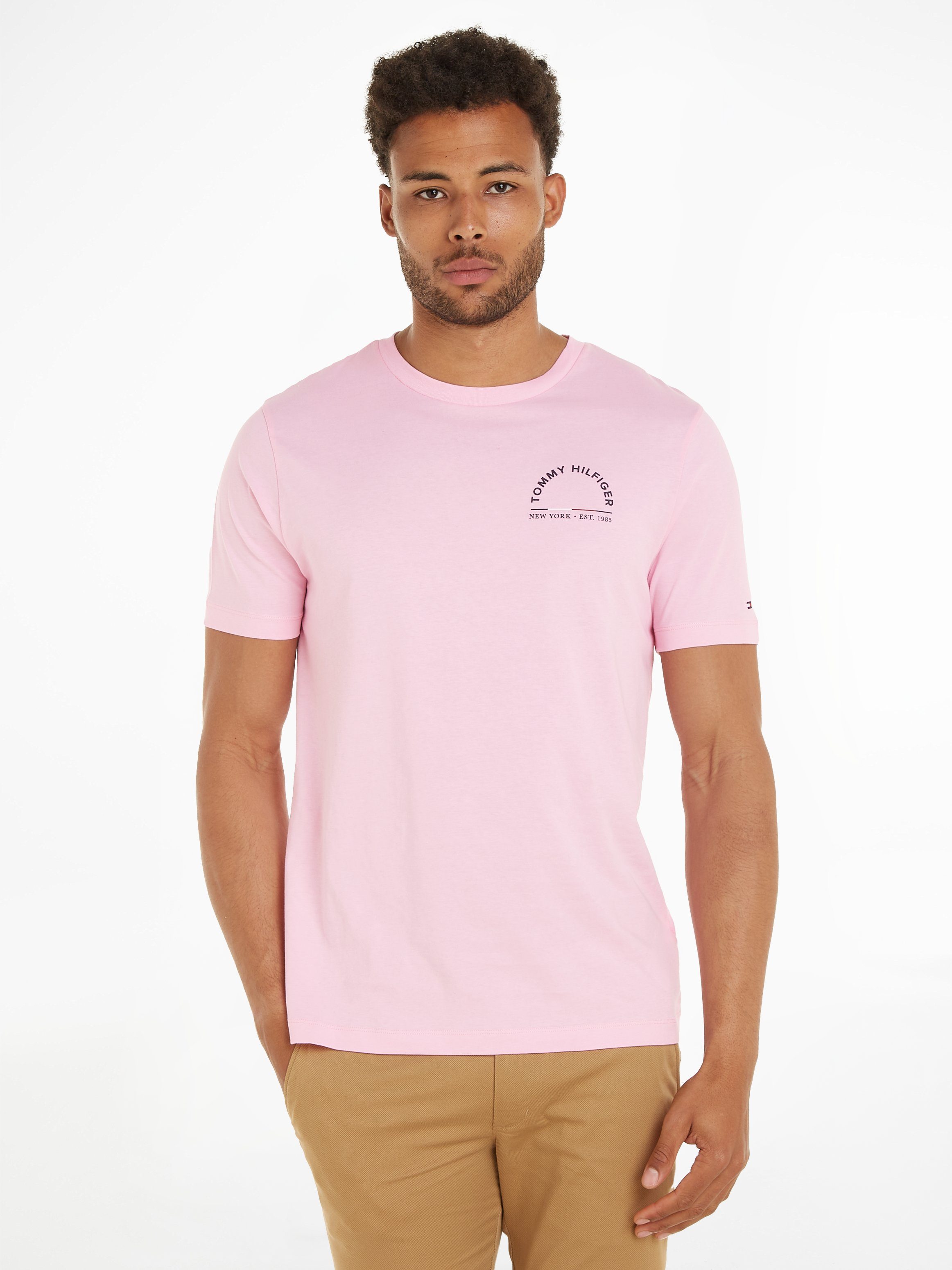 Tommy Hilfiger T-Shirt SHADOW HILFIGER REG TEE Iconic Pink | T-Shirts