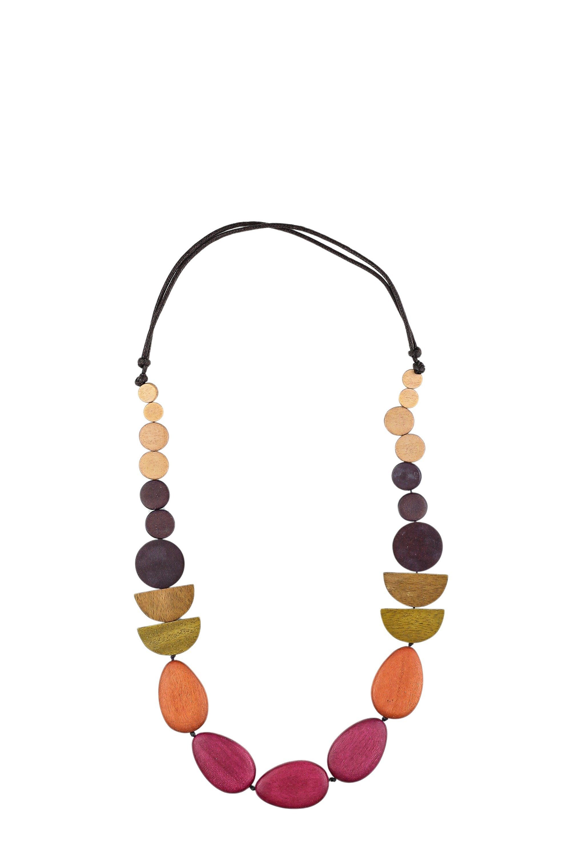 COLLEZIONE ALESSANDRO Lange Kette Pauline, verschiedene Holzperlen