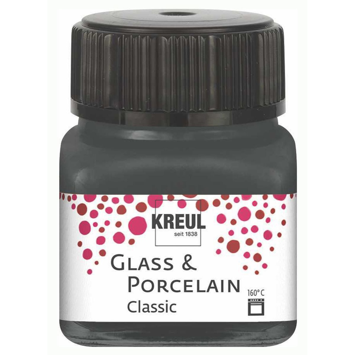 C. KREUL Porzellanfarbe KREUL Glass & Porcelain Farbe Classic grau 20ml Glas