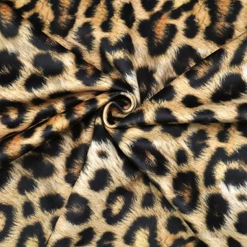 Stofferia Stoff Polsterstoff Samt-Digitaldruck Leopard Goldbraun, Breite 140 cm, Meterware