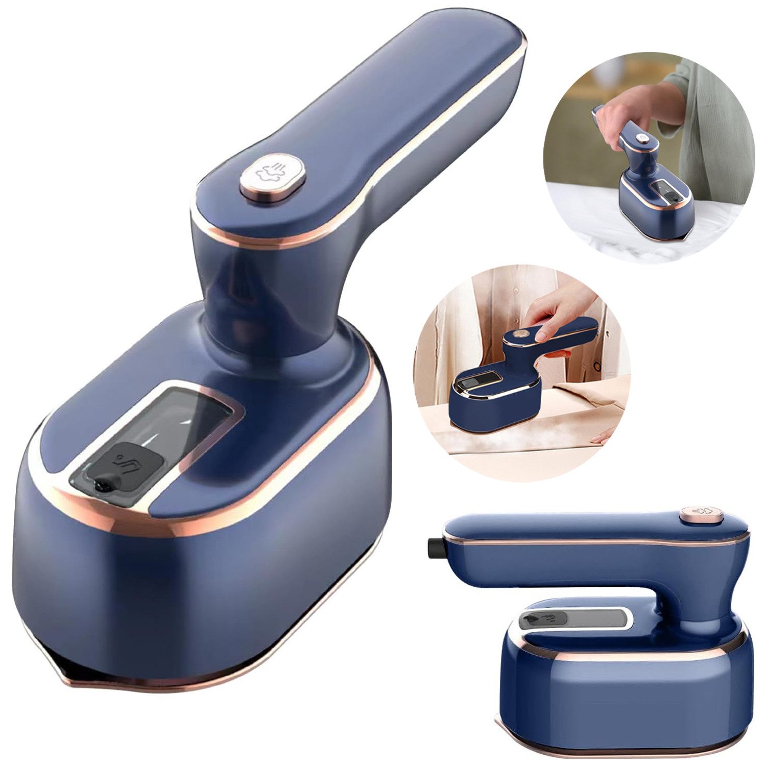 OKWISH Dampfbürste Mini Dampfbügeleisen Reisebügeleisen Пар, 1000,00 W, 180° drehbar Trocken und Nassbügeln für Zuhause und Unterwegs