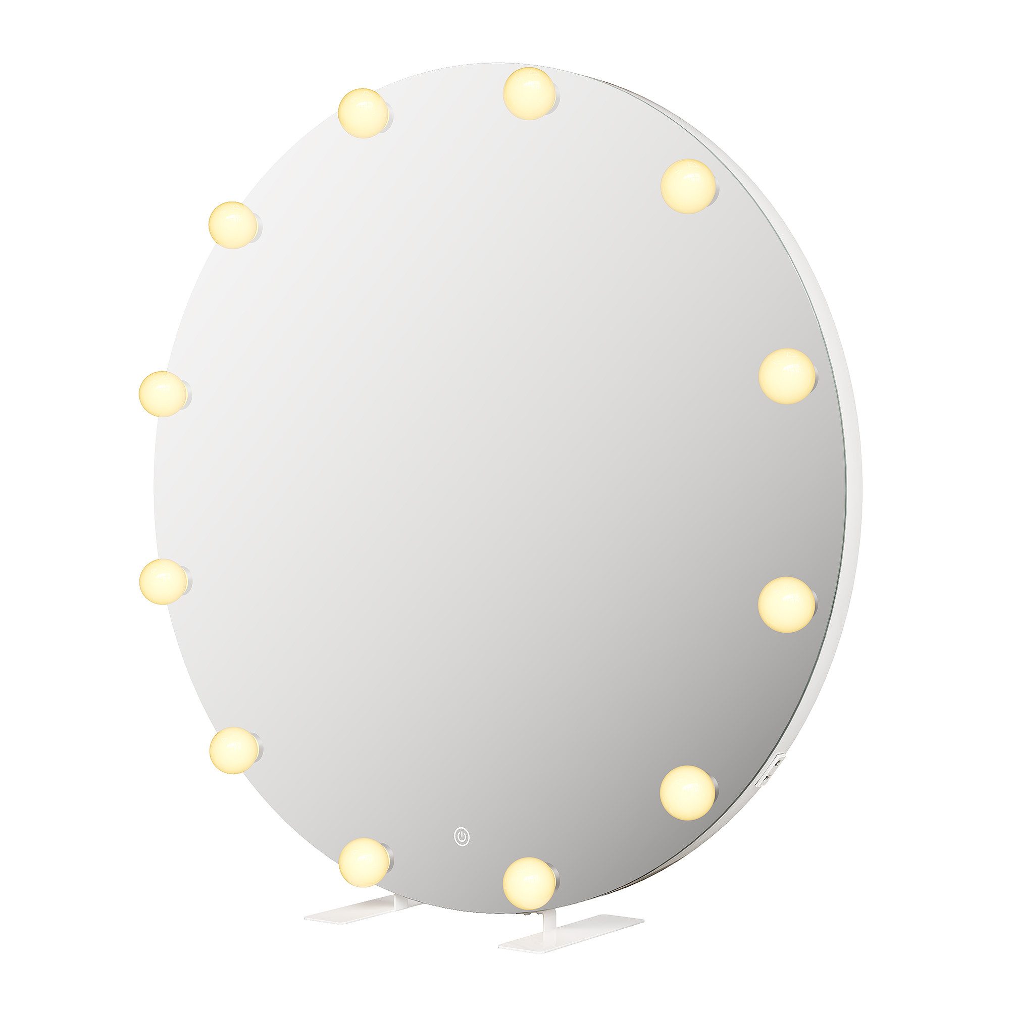 Schminkspiegel 80cm LED Spiegel 3 Farben dimmbar, Touch + Steckdose – Wand/Tisch