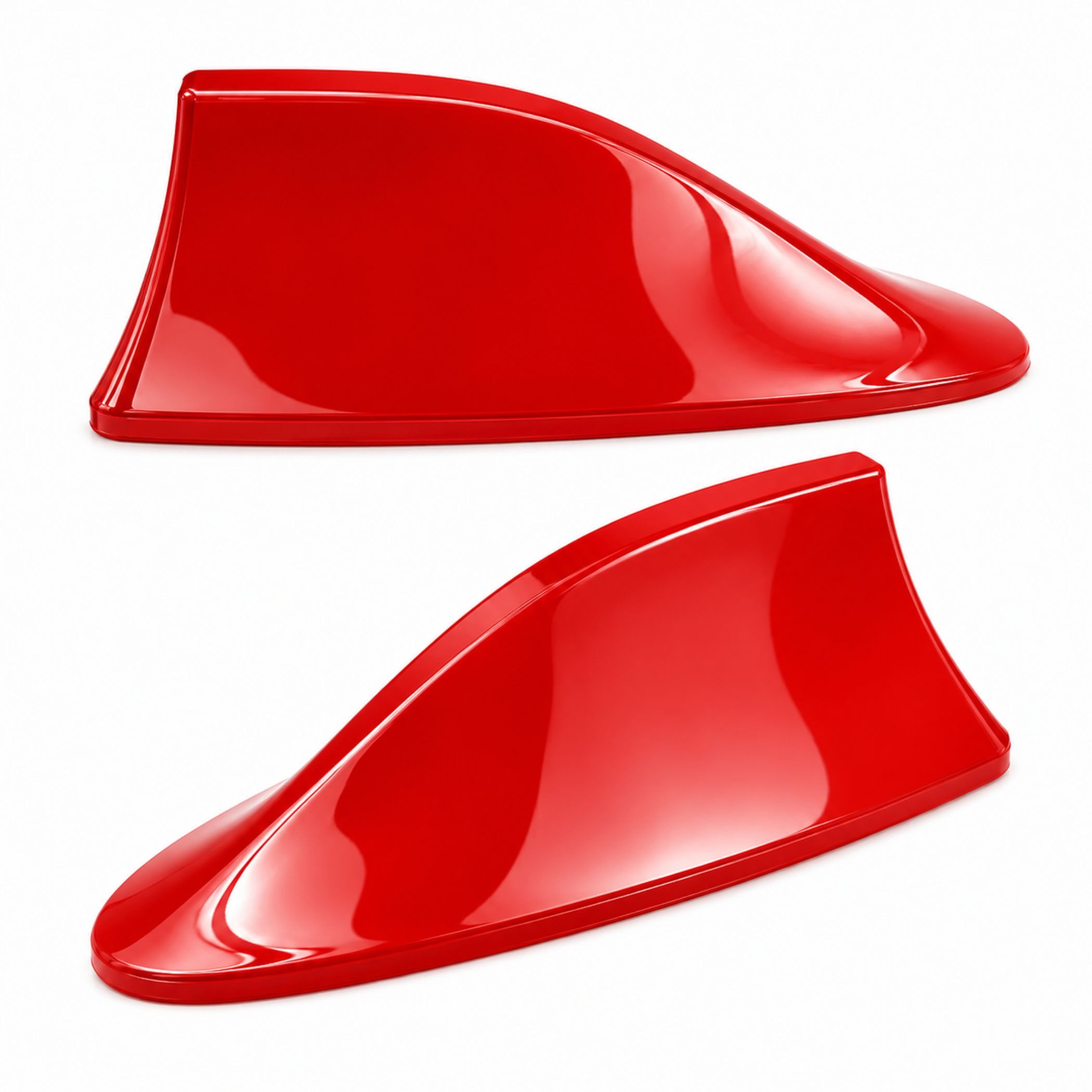 Bolwins A56C Universal Auto Shark Hai Antenne Dachantenne Haifisch Hochglanz Dachantenne (AM, FM, für Innenbereich und Außenbereich, Verstärkung: 5 dB), Passiver AM-/FM-Empfang Selbstklebende Montagefläche mit Klebepad