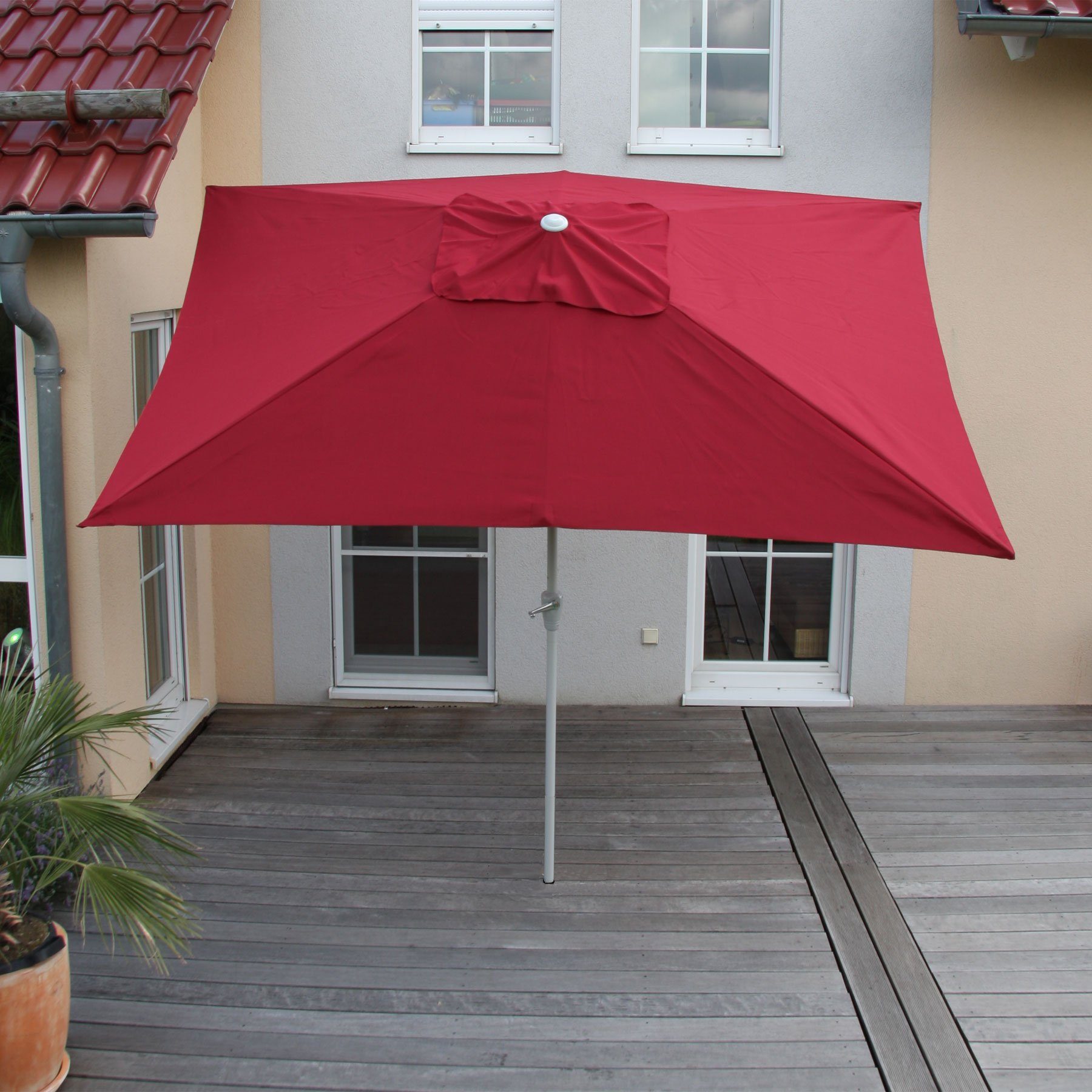 MCW Sonnenschirm Castellammare, Kippbar, Lüftungsschlitz, rechteckig, UV-Schutz 50+