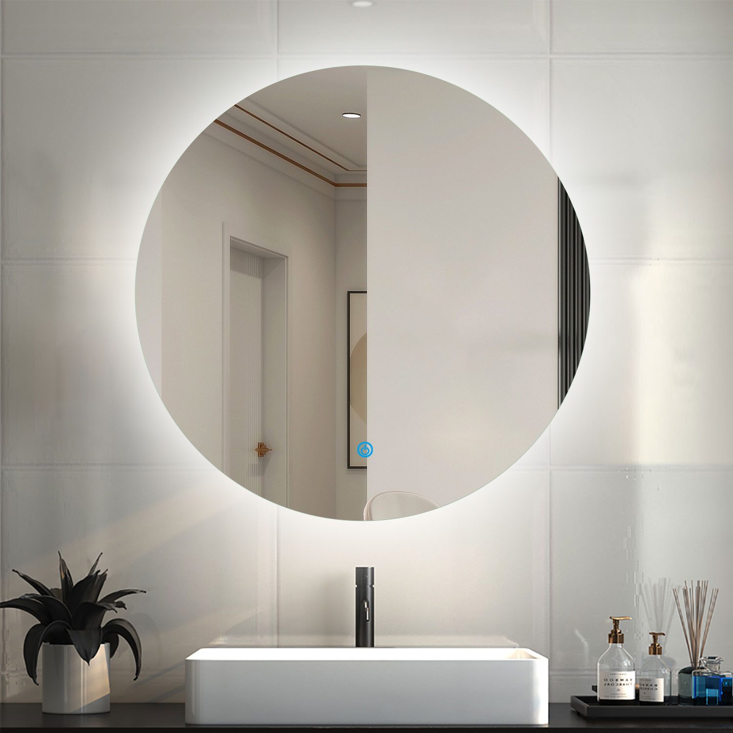 Duschparadies GmbH Badspiegel Wandspiegel mit LED Beleuchtung,Antibeschlag Badzimmerspiegel (Memory, Spiegel Bad mit Beleuchtung, Dimmbar, Antibeschlag)