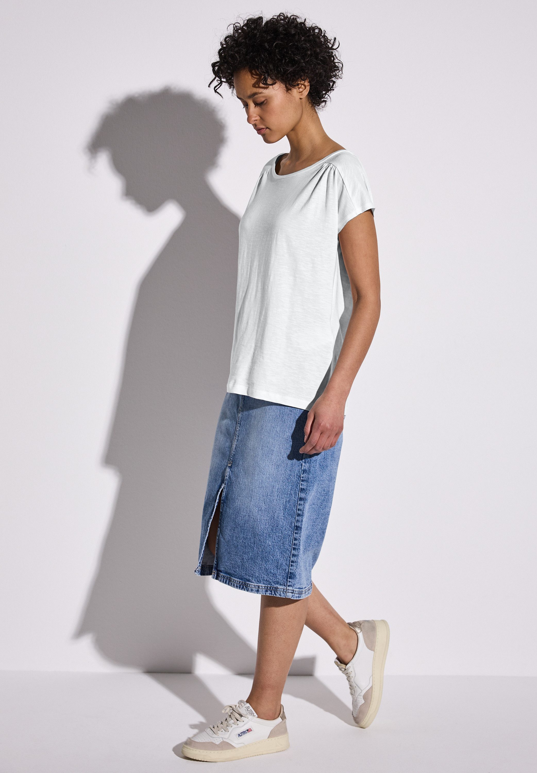 STREET ONE T-Shirt mit Seitlichen Einschlitzen am Saum