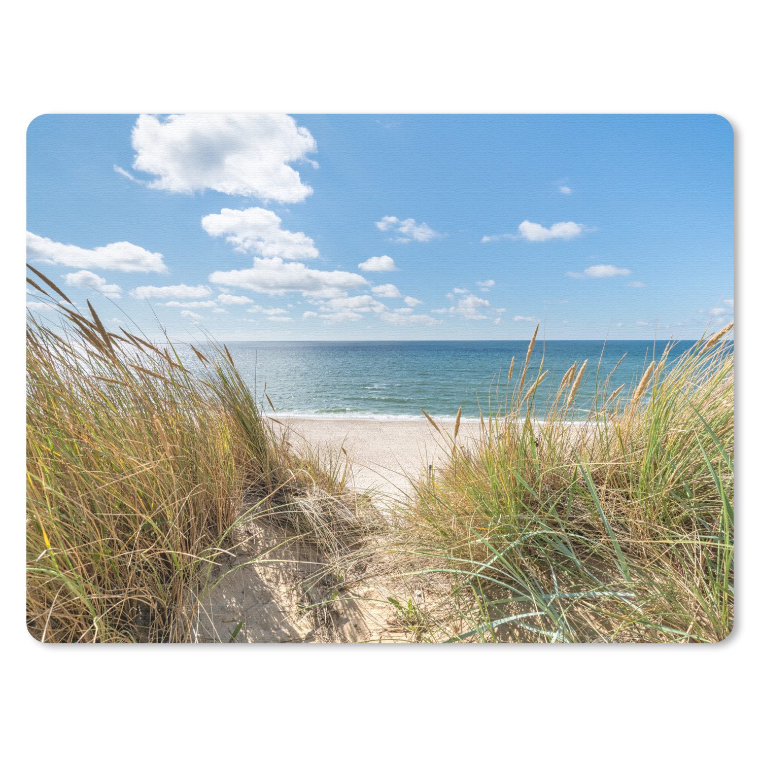 MuchoWow Mauspad Düne - Gras - Meer - Strand (1-St), Gaming, Mousepad Klein, Büro Zubehör, Mausunterlage, 23x19 cm
