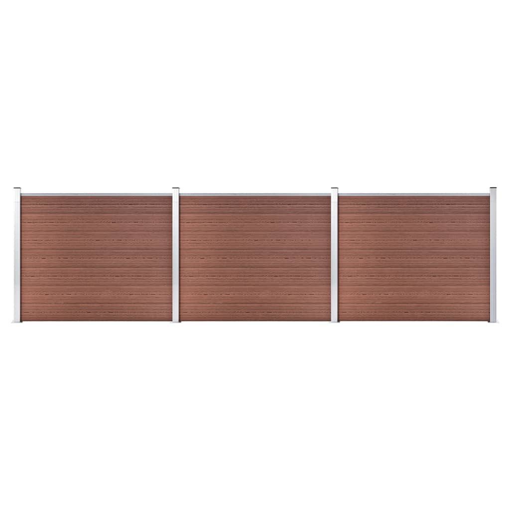 Gartentor Zaunelement Set WPC 526x146 cm Braun