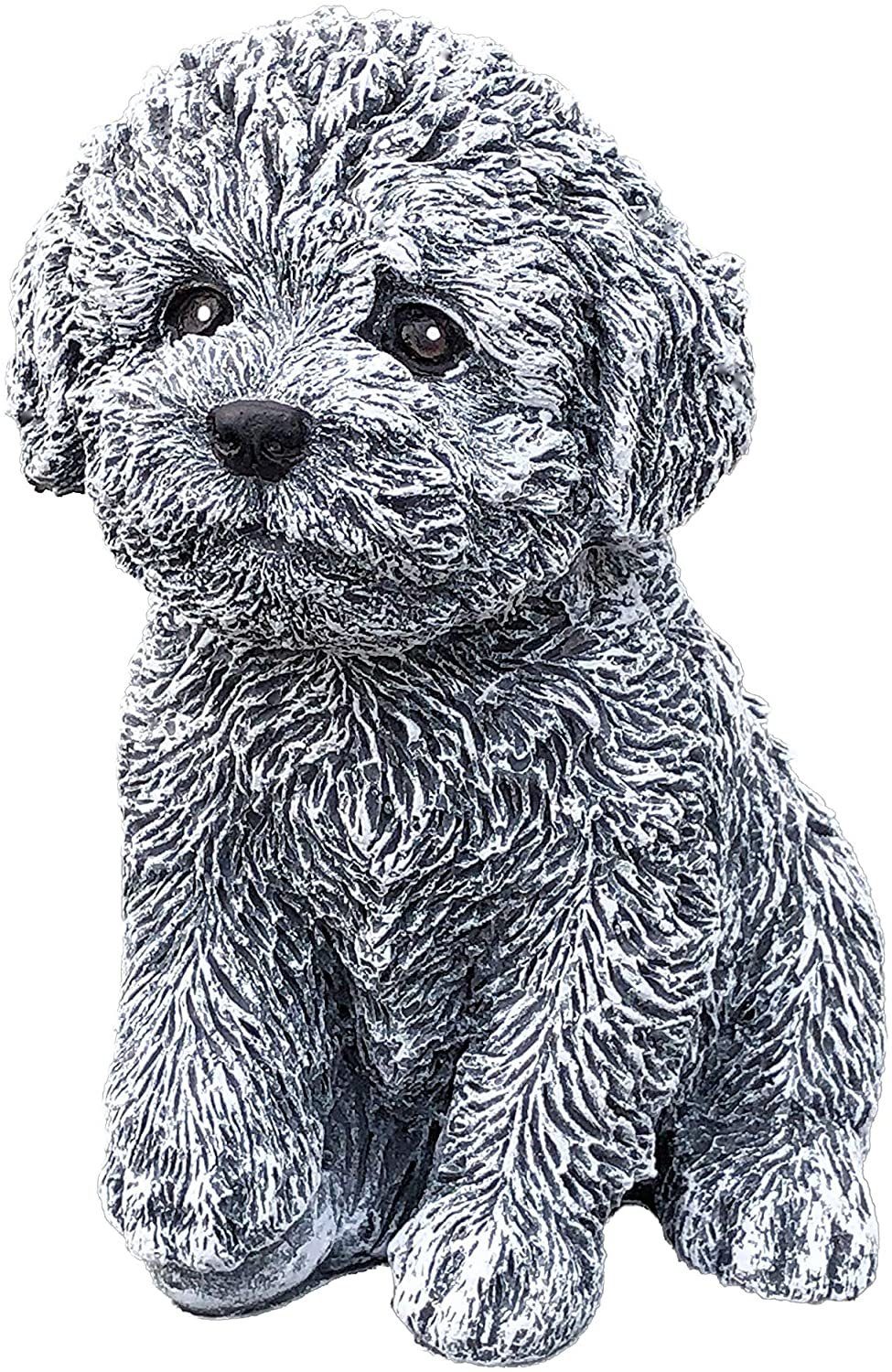 Stone and Style Gartenfigur Frostfeste Steinfigur Hund Malteser Welpe
