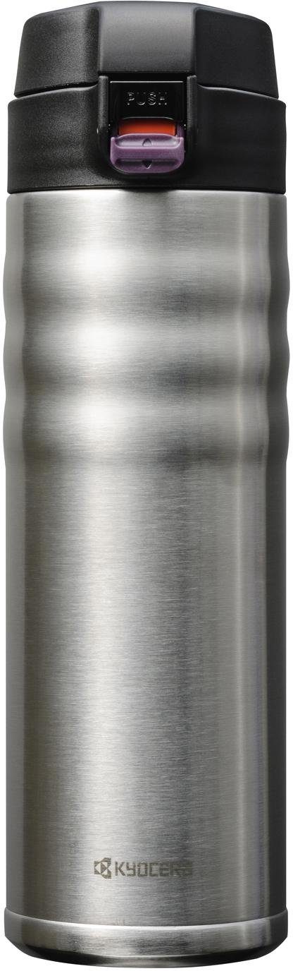 KYOCERA Isolierflasche Flip Top, Fassungsvermögen 500 ml, Höhe 21 cm silberfarben