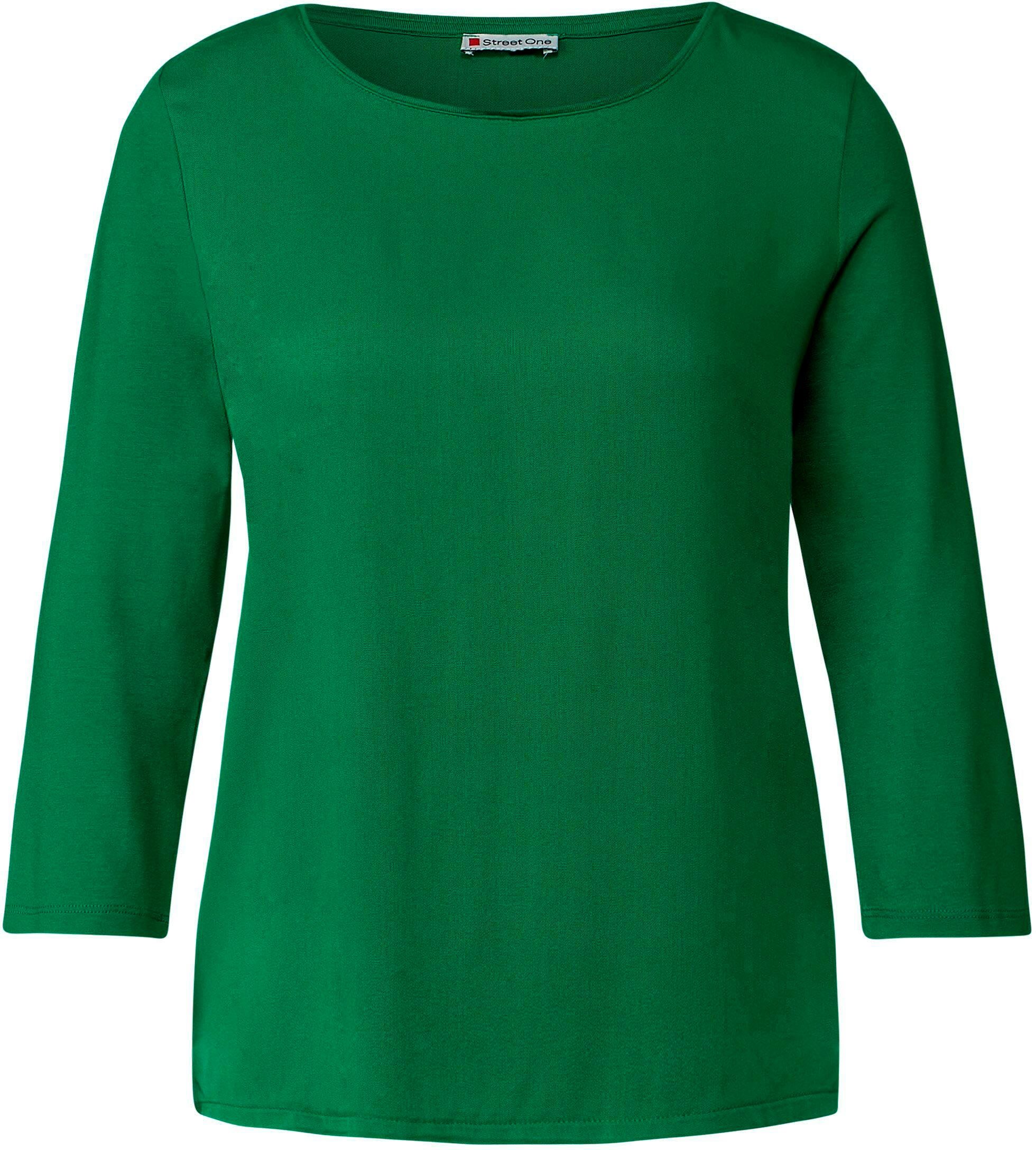 STREET ONE brisk STYLE EVI green 3/4-Arm-Shirt mit Rundhalsausschnitt