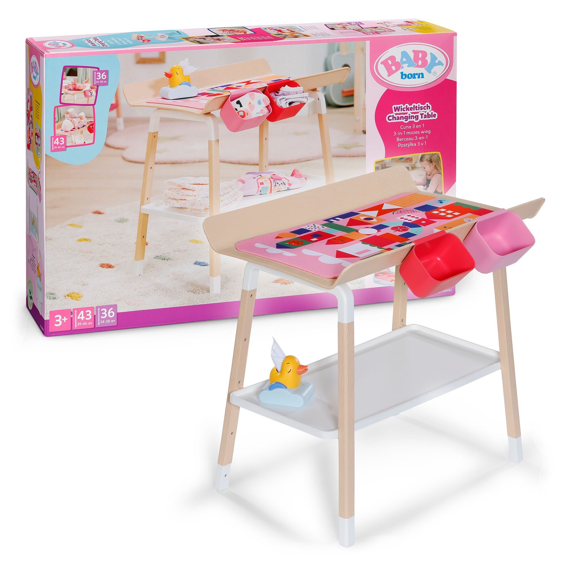 Baby Born Puppenwickeltisch Wickeltisch, im Scandi-Design für 36 cm und 43 cm Puppen