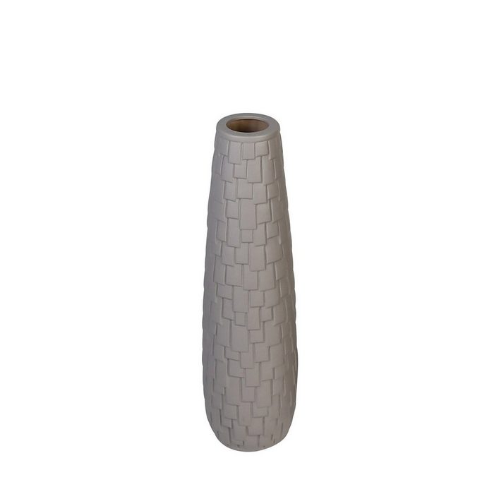 GILDE Dekovase GILDE Vase Brick - grau - H. 74cm x D. 17cm