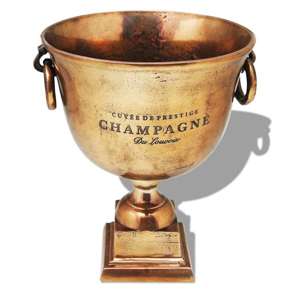 Pokal Braun Skulptur Kupfer Champagner-Kühler vidaXL