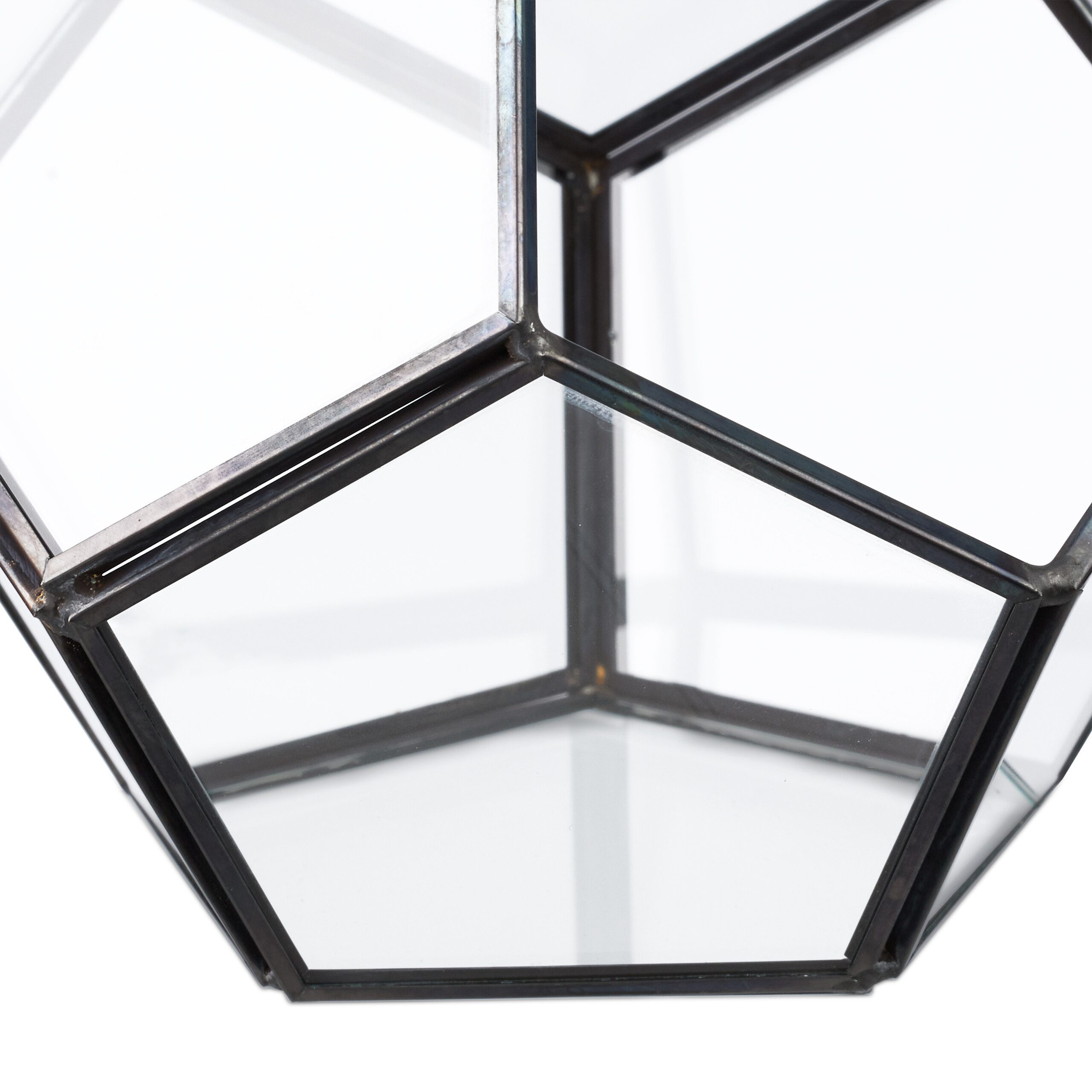 relaxdays Dekovase Geometrisches Pflanzenterrarium aus Glas (1 St), schwarz – Bild 5 von 5
