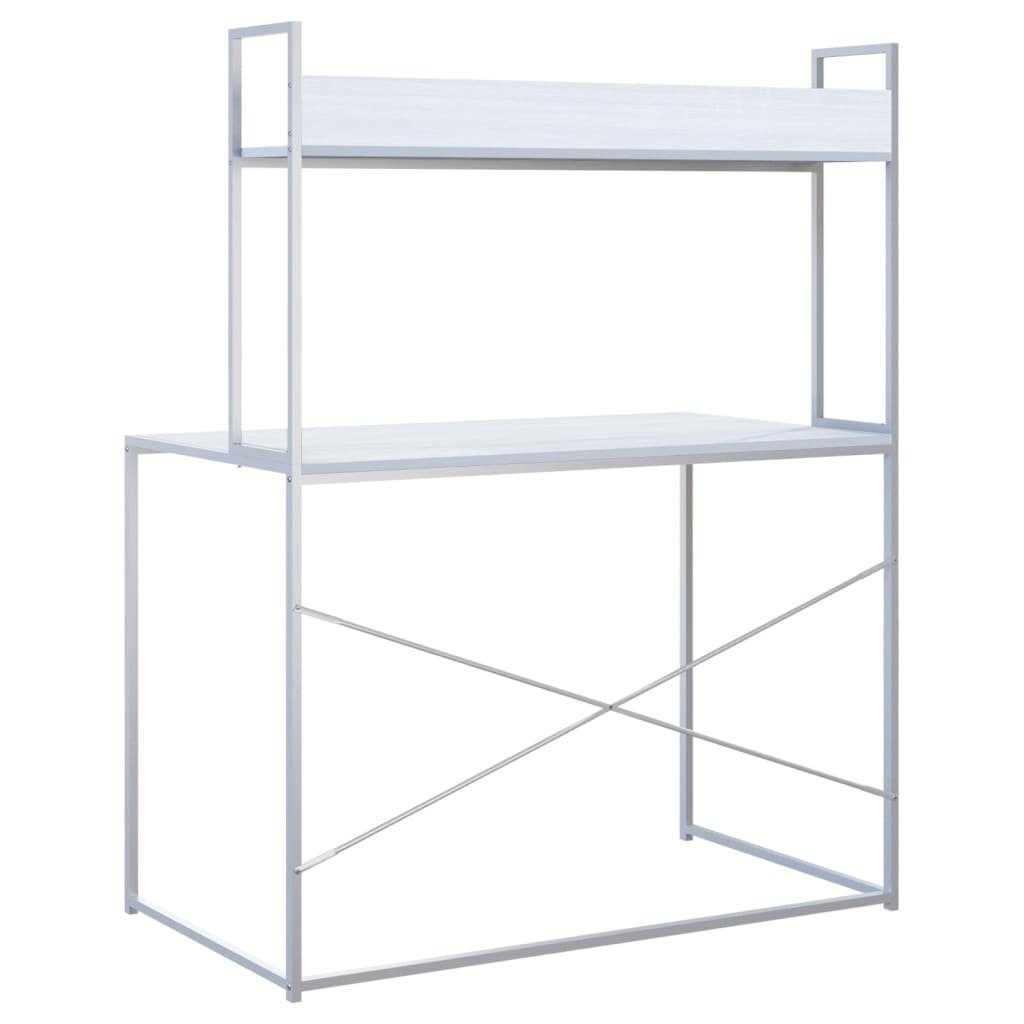 Weiß Weiß vidaXL Schreibtisch | cm 110x60x138 Holzwerkstoff Weiß Schreibtisch