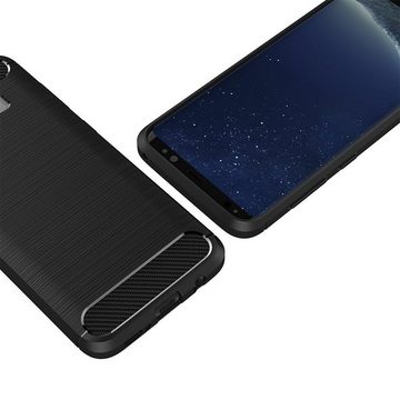 CoolGadget Handyhülle Carbon Handy Hülle für Samsung Galaxy S8 Plus 6,2 Zoll, robuste Telefonhülle Case Schutzhülle für Samsung S8+ Hülle