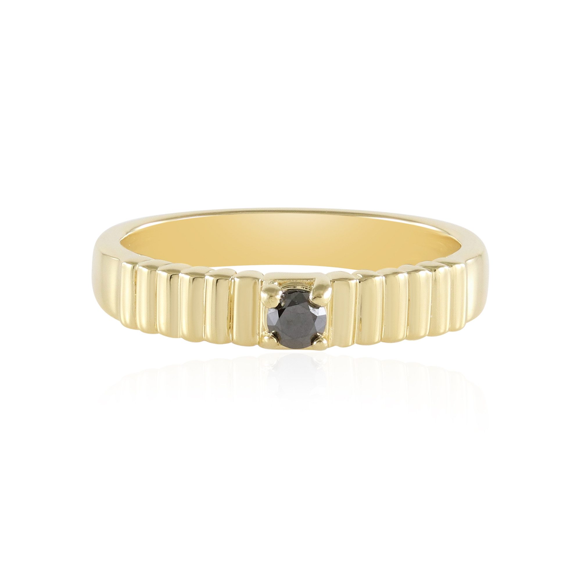 Cavill Diamantring Schwarzer Diamant Goldplattierter Silberring (1-tlg)