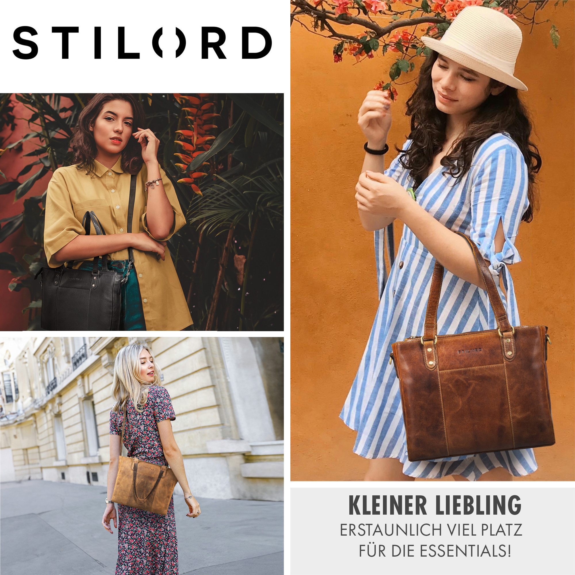 STILORD Handtasche "Joy" Leder Shopper Damen Handtasche