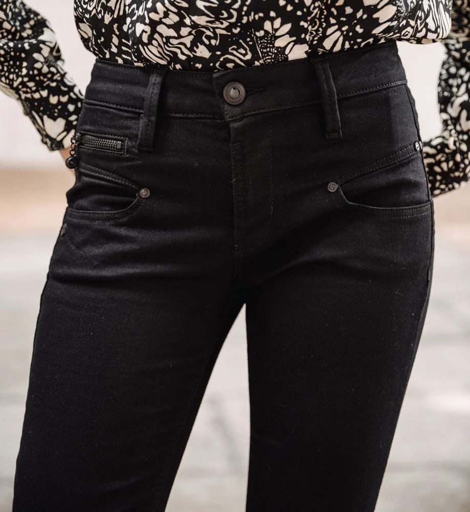 Freeman T. Porter High-waist-Jeans Alexa slim Super Stretch black stretch