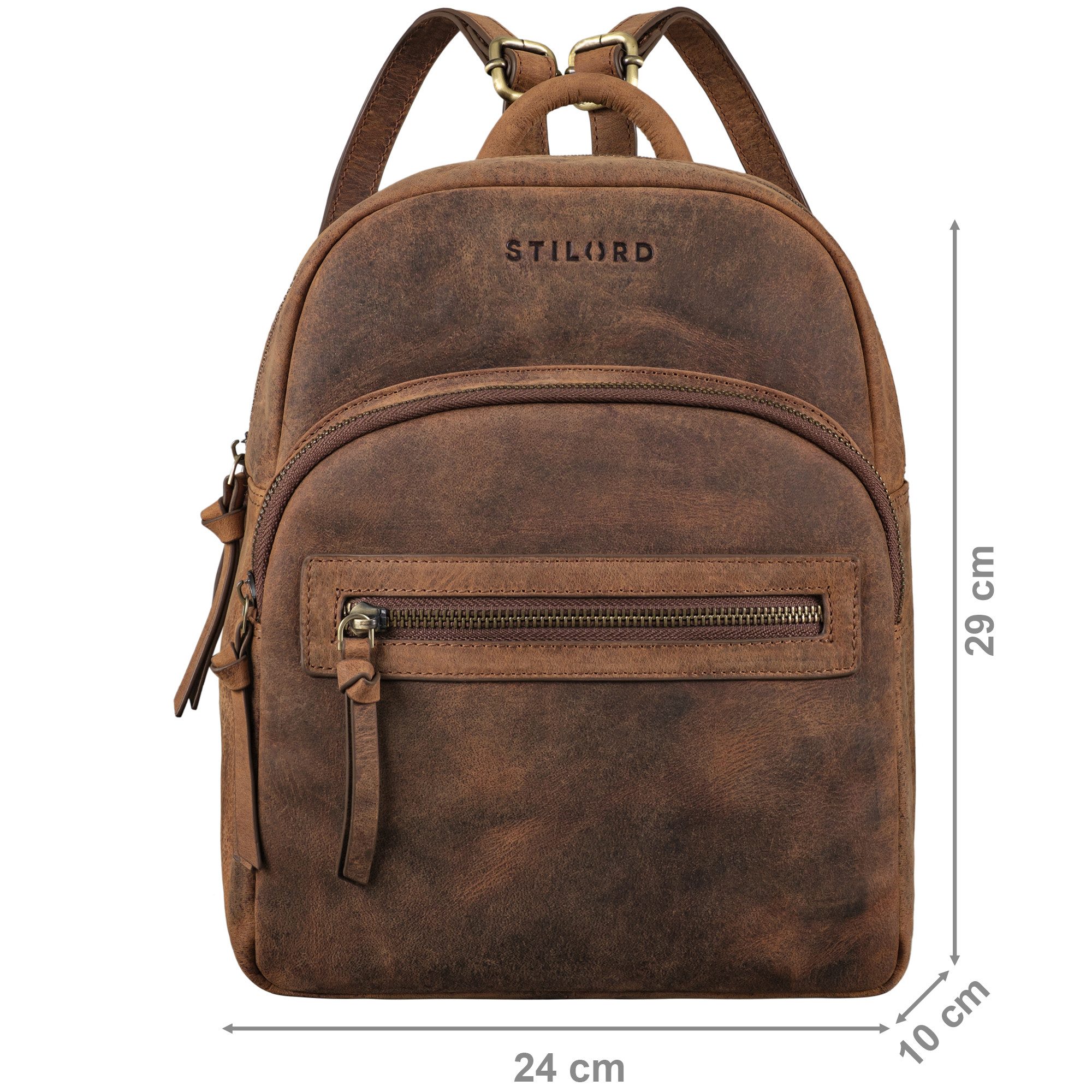 STILORD Cityrucksack "Alba" Kleiner Leder Rucksack Damen Vintage
