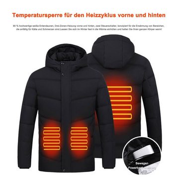 OKWISH Funktionsweste Herren Damen Herrenjacke Winter Beheizbare Winterjacke Jacke + kapuze (für Outdoor Wandern Jagd Motorrad Camping Skifahren, Kapuzenjacke, Wärmemantel) Beheizte Herrenjacke, Mit Entendaunen