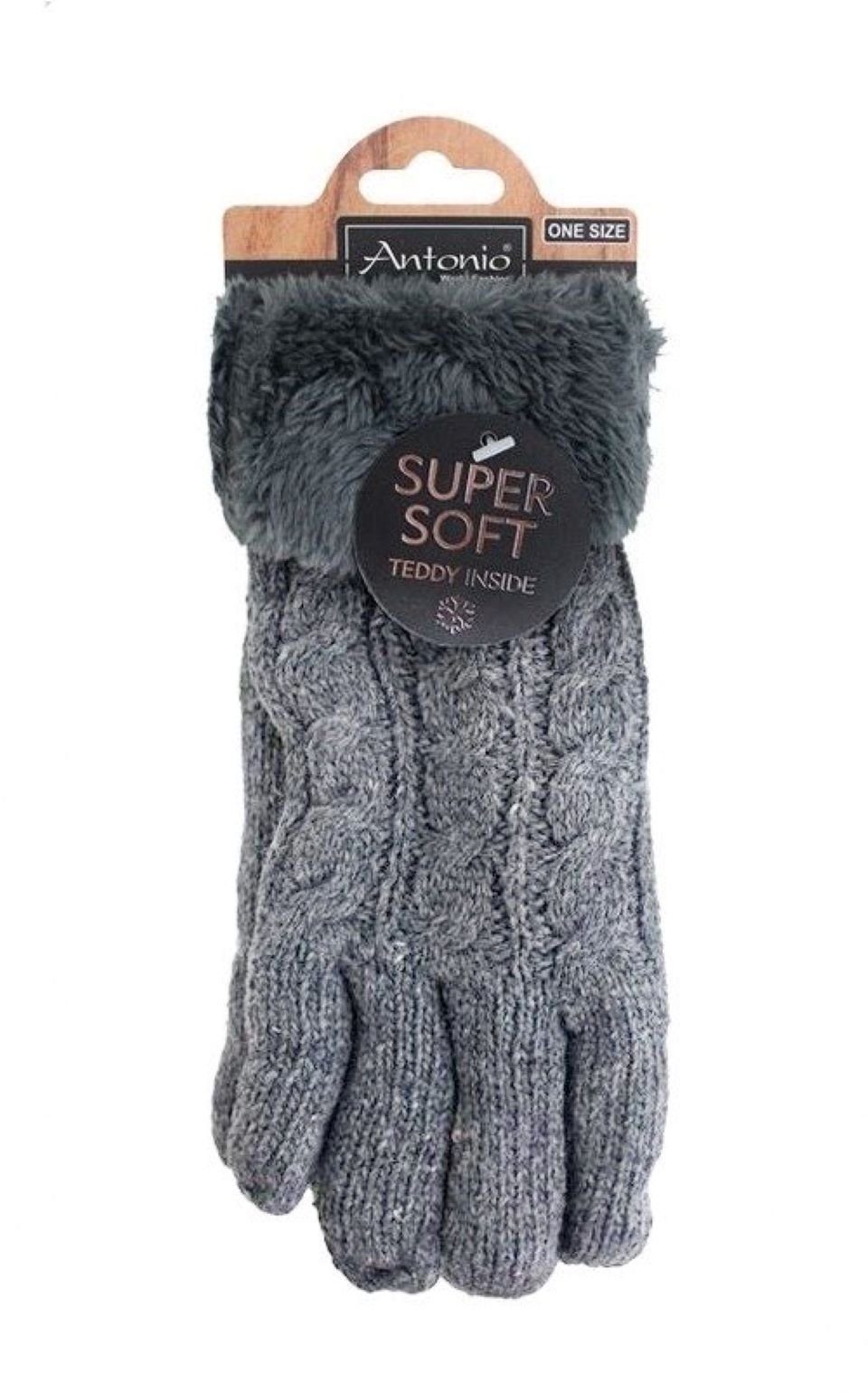 Antonio Strickhandschuhe Teddy Winterhandschuhe mit Strickmuster günstig online kaufen