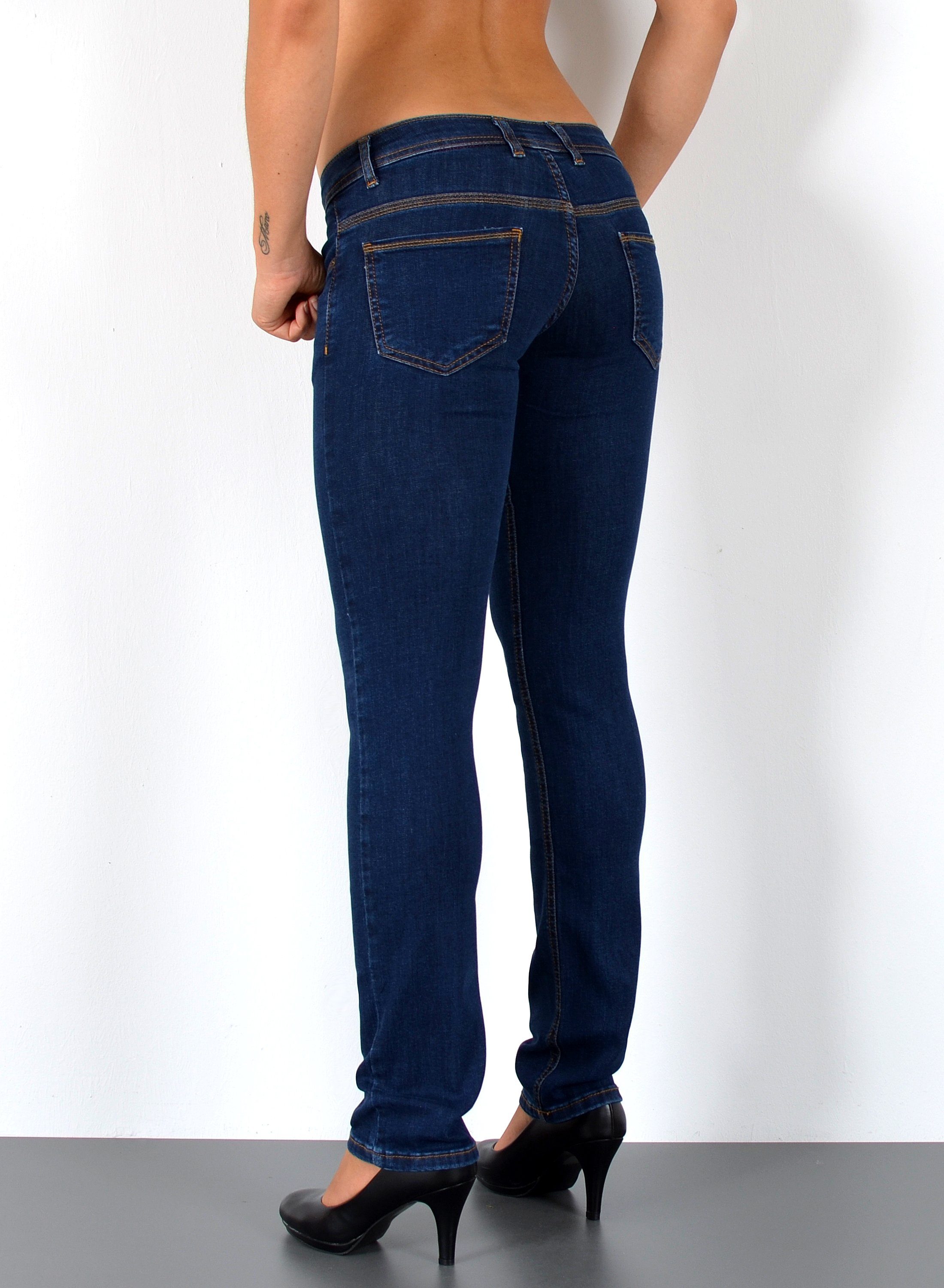 ESRA Straight-Jeans Low Waist Damen Jeans Straight Fit niedrige Leibhöhe Stretch-Jeans G9 Jeans Damen Straight Fit Gerade Schnitt Jeans Tief-Bund Hüftjeans – Bild 4 von 5