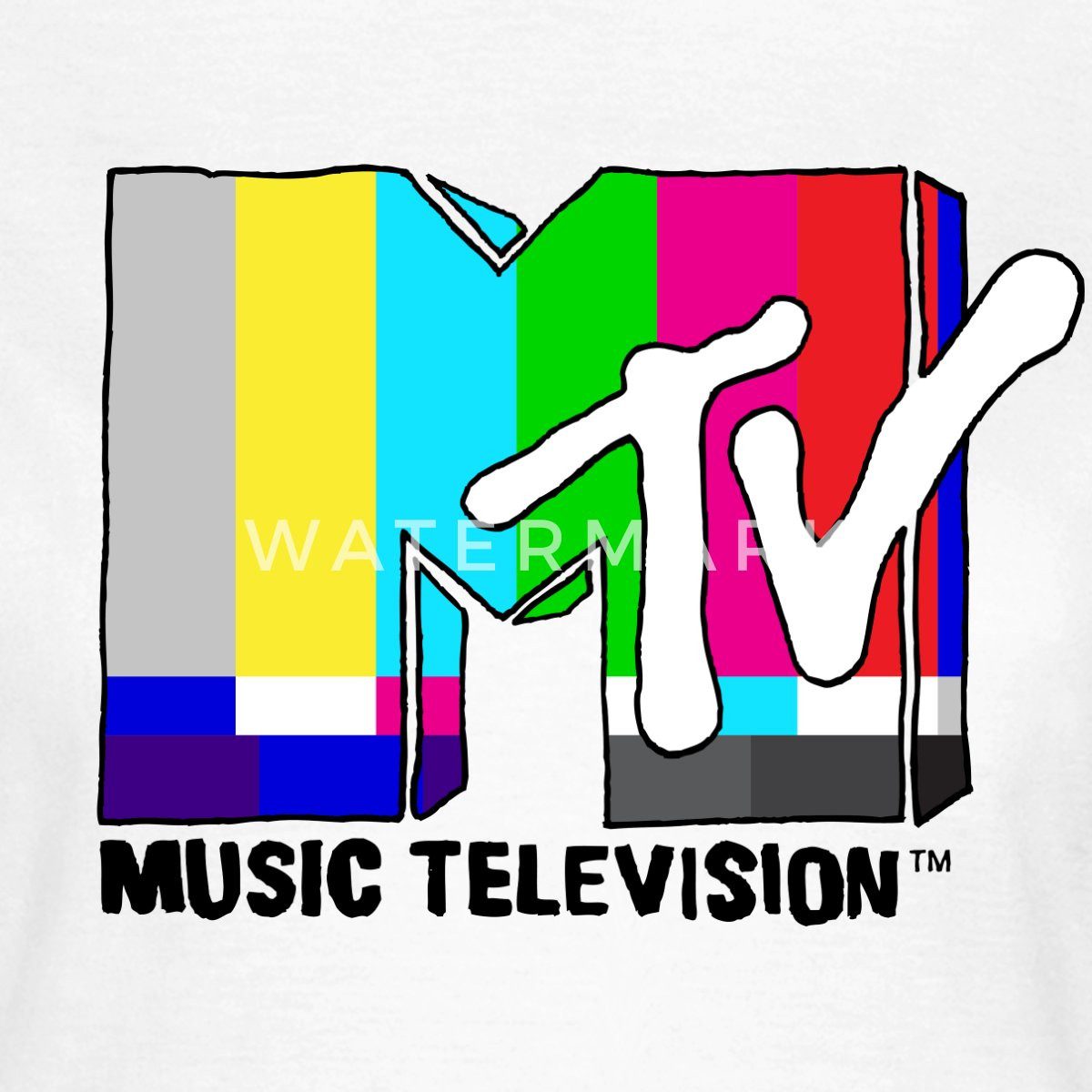 Spreadshirt T-Shirt MTV Music Television TV-Statik-Logo günstig online kaufen