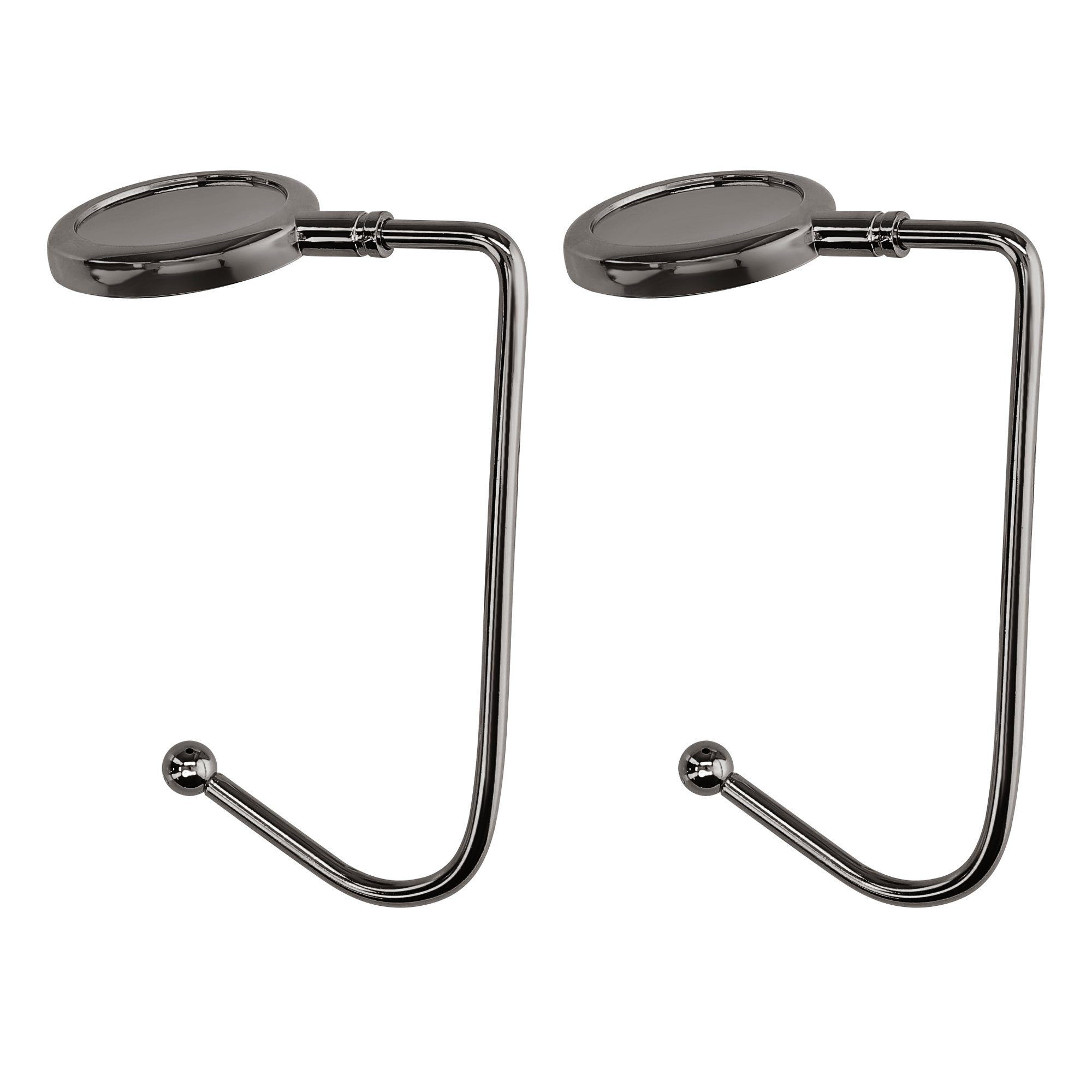 kwmobile Taschen-Halterung 2x Tisch Handtaschenhalter Haken Antirutsch Taschenhaken Halterung, (1-tlg., Handtaschen Taschenaufhänger Halter in Schwarz)