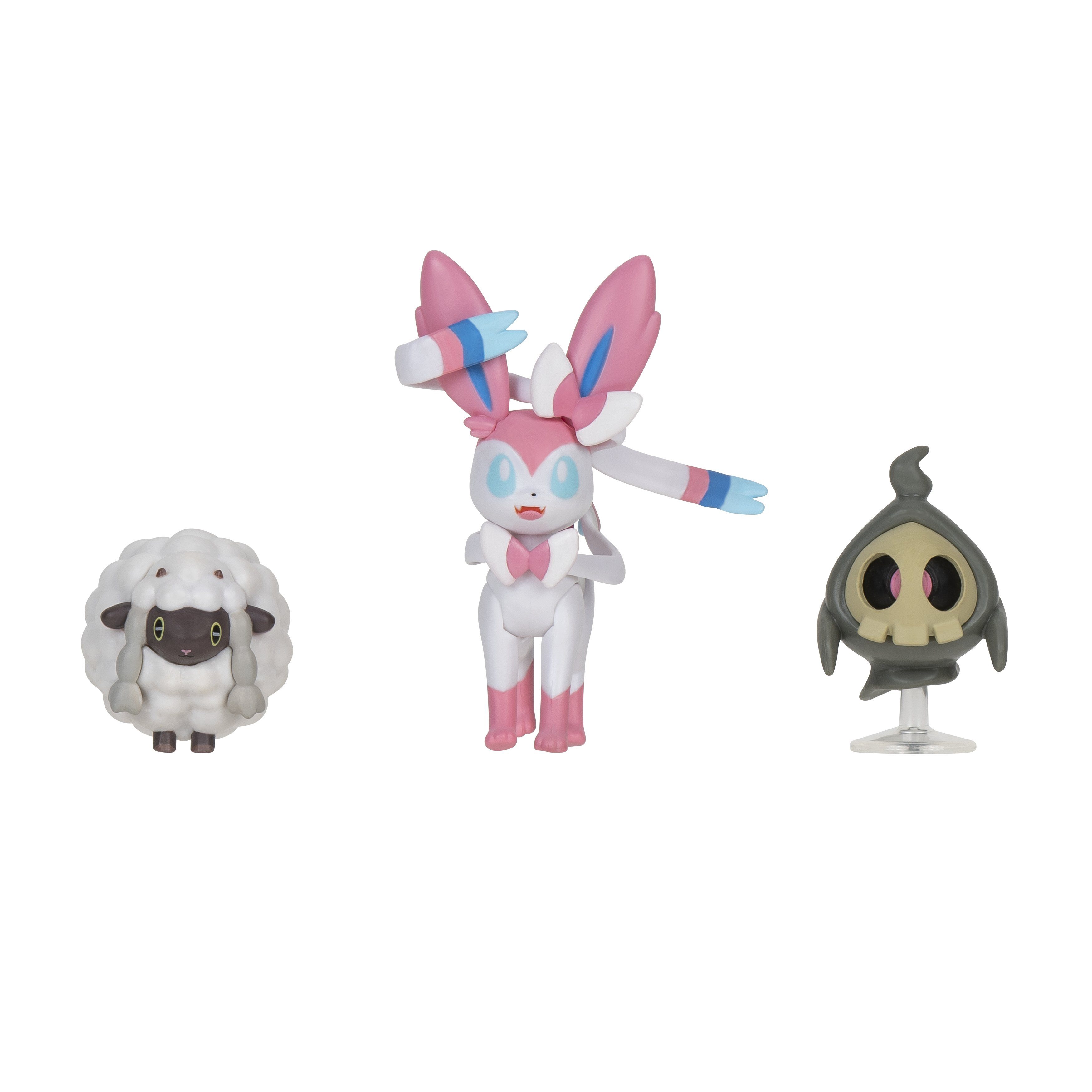 Jazwares Merchandise-Figur Pokémon - Battle Figur 3er Pack - Zwirrlicht, Wolly & Feelinara, (Set, 3-tlg)