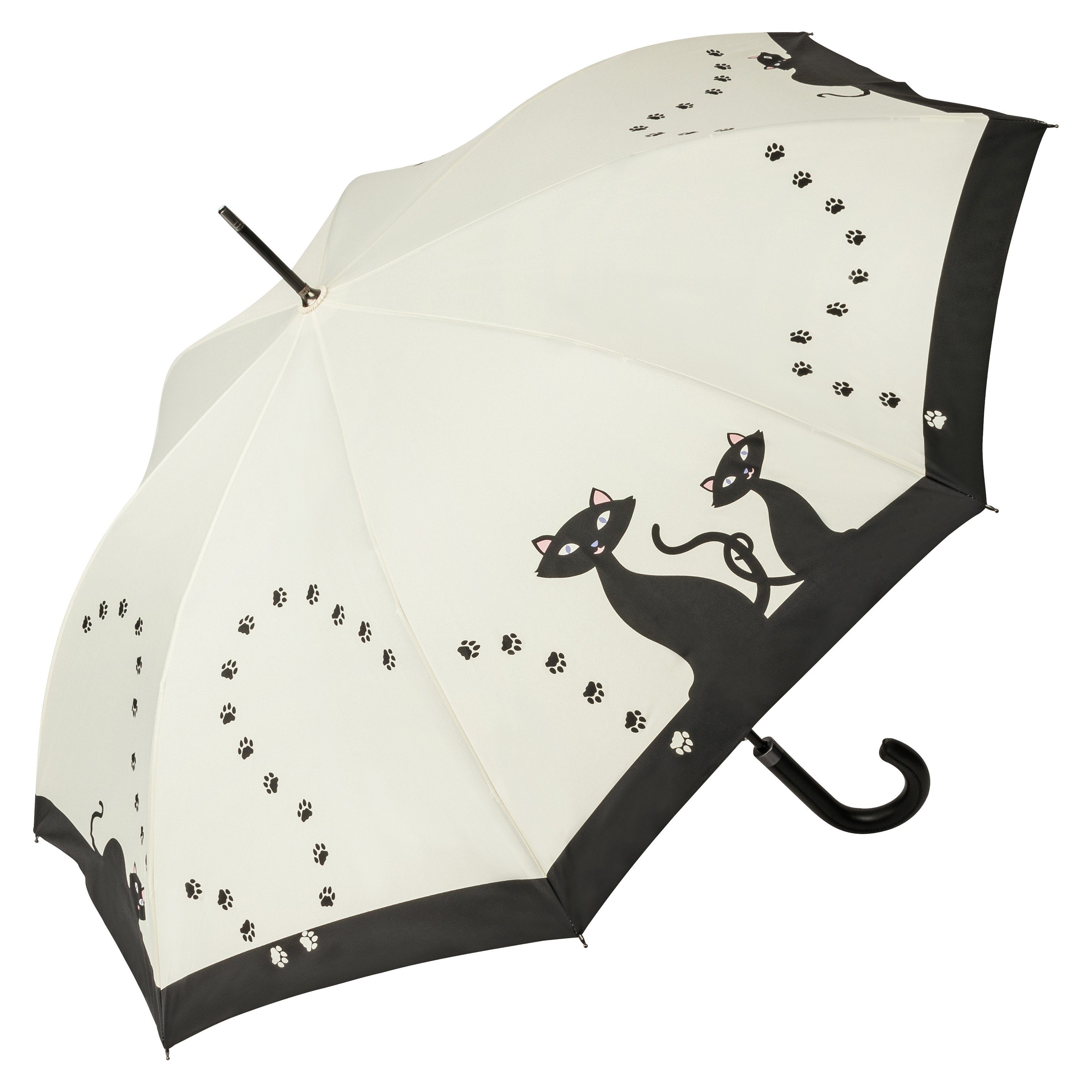 von Lilienfeld Stockregenschirm Regenschirm Schwarze Katzen Auf-Automatik Kätzchen Motiv, UV-Schutz