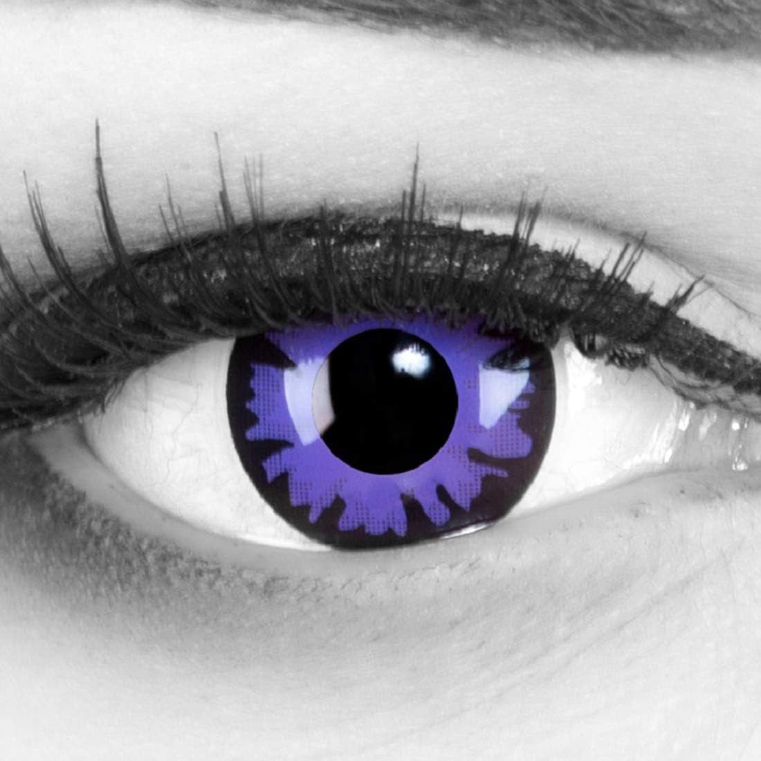 MeralenS Jahreslinsen lila 'Toxic Plum' Manga Fun Linsen 1 Paar. Halloween & Cosplay