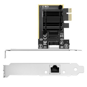 LogiLink 2,5 Gigabit PCI Express Netzwerk-Adapter, 1-Port, 2.5 GBit/s, Ethernet, schwarz/silber
