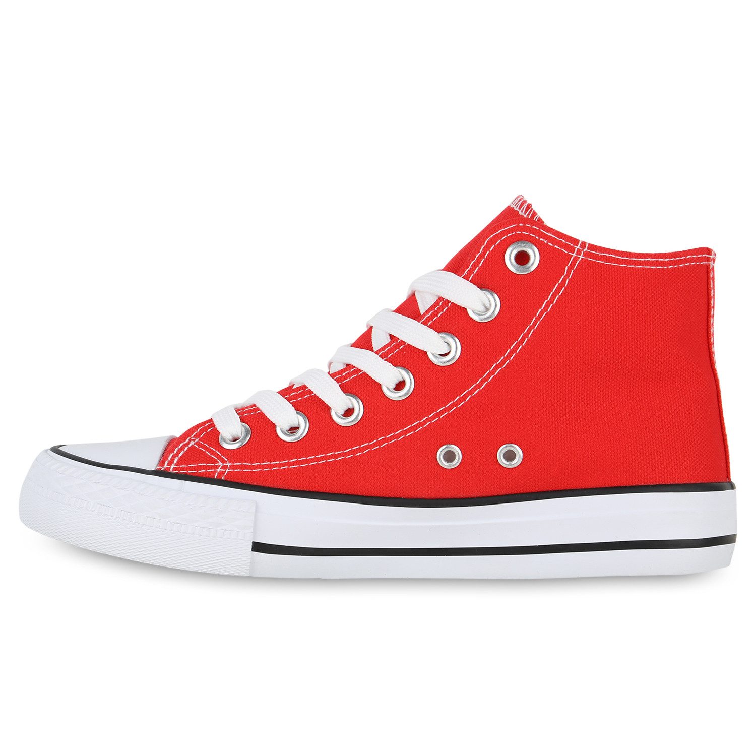 VAN HILL 841313 Sneaker Damen Sneaker High Schnürer Bequeme Basic Freizeit Stoff