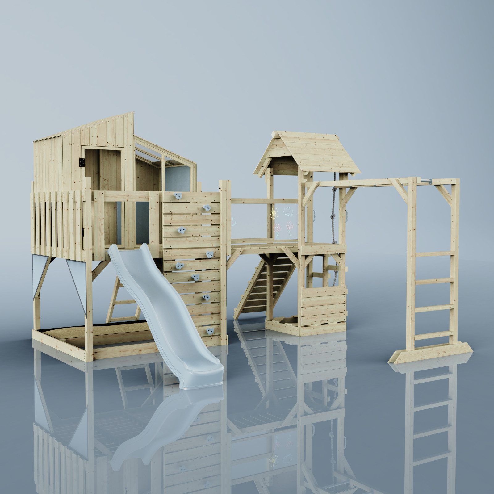 OutdoorToys Spielturm Ludvig, aus Holz mit Rutsche