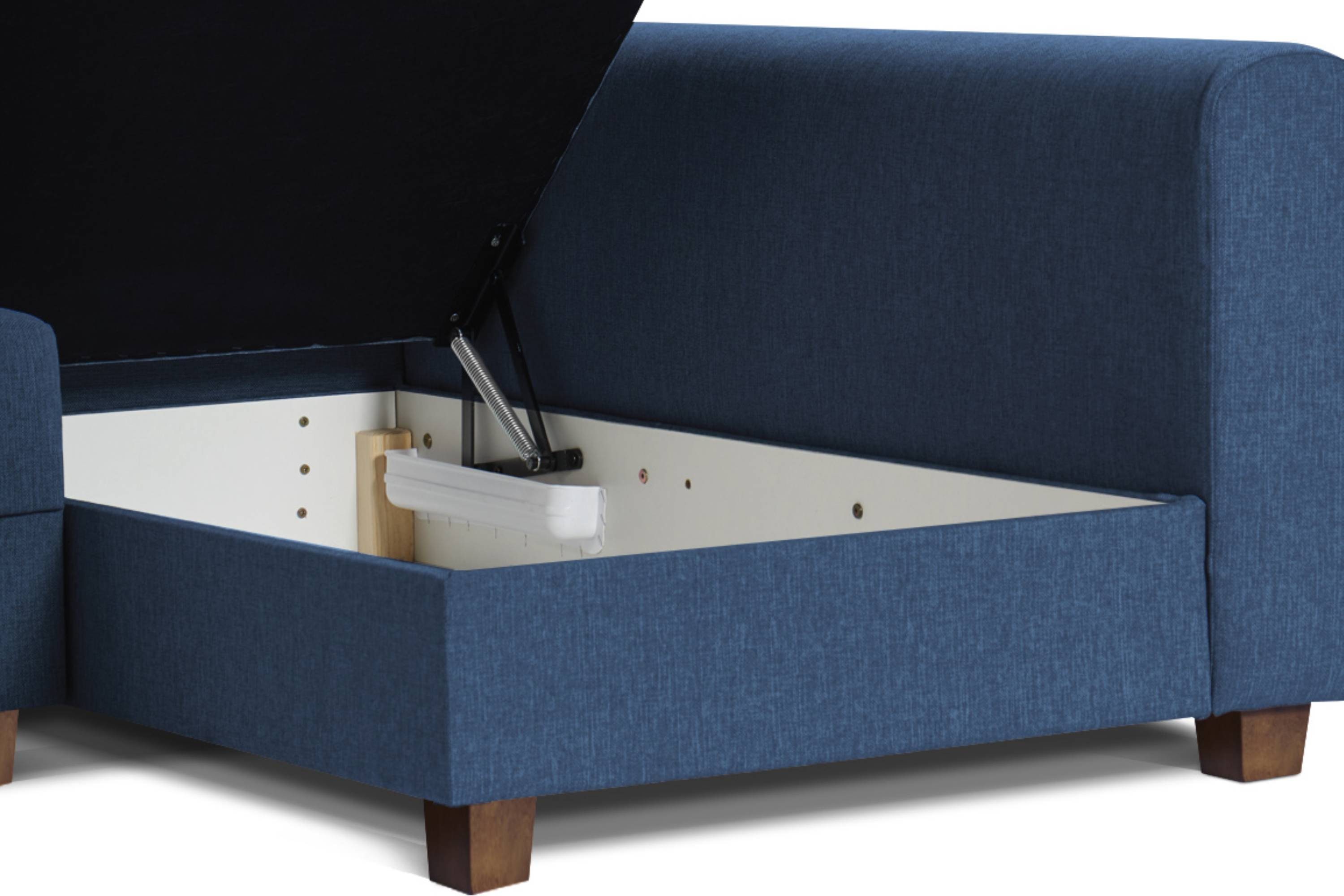 mit universelle durch 2 | Ecksofa mane, abnehmbar marineblau Kissenbezug Reißverschluss bettkasten, marineblau Konsimo mit REVO Ecksofa